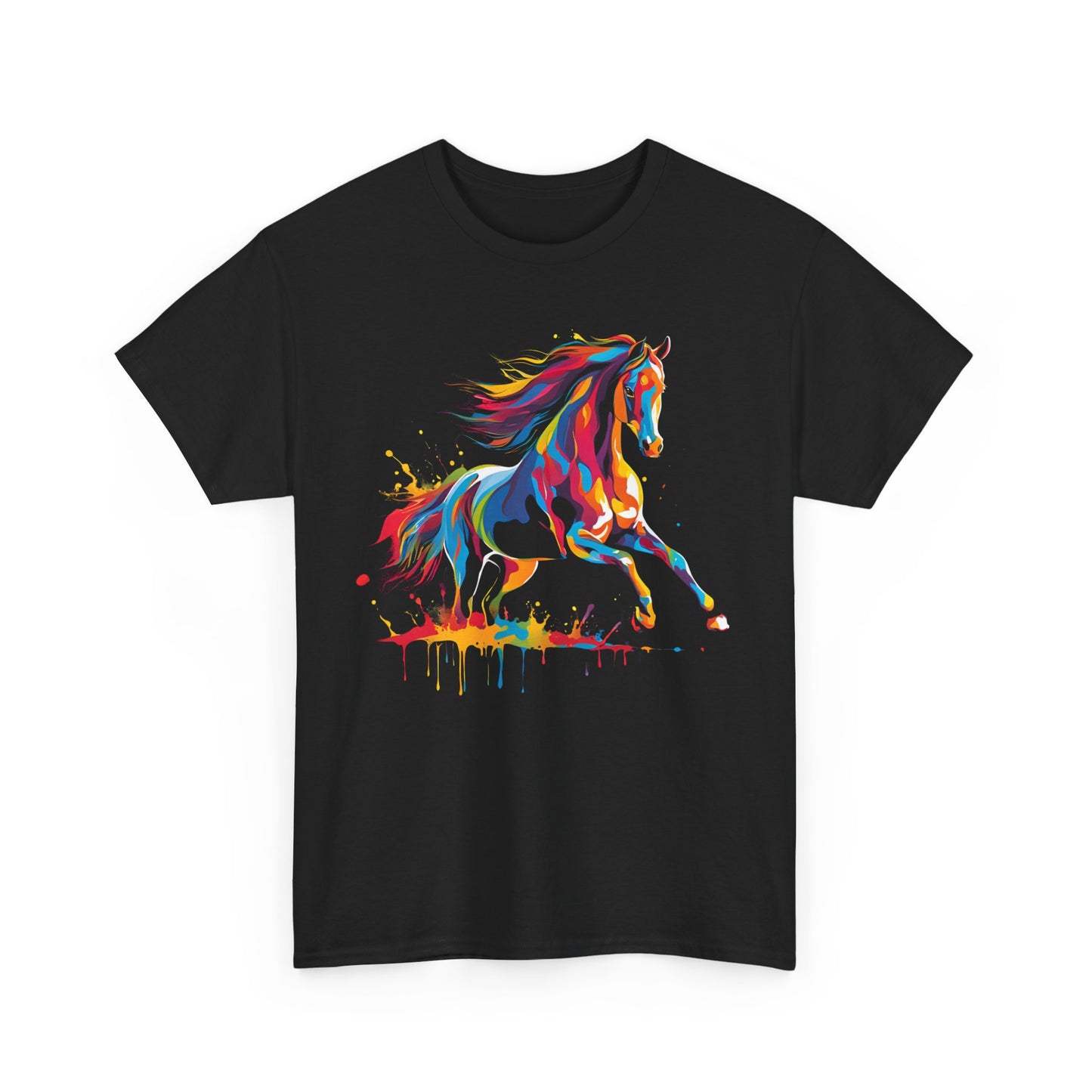 Vibrant Colorful Paint Splatter T-Shirt | Horse