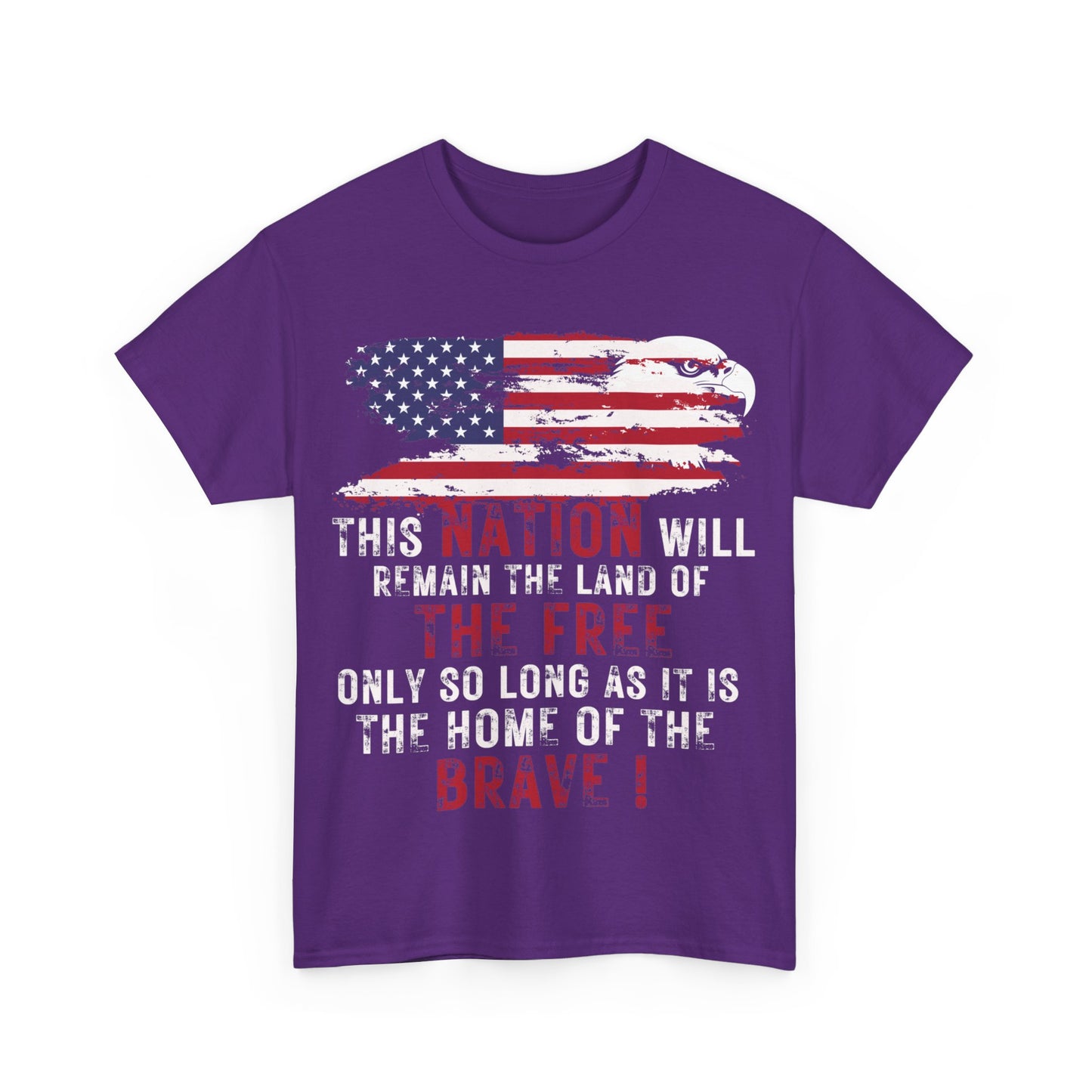 Show your pride | Land of the Free American Patriotic T-Shirt Purple