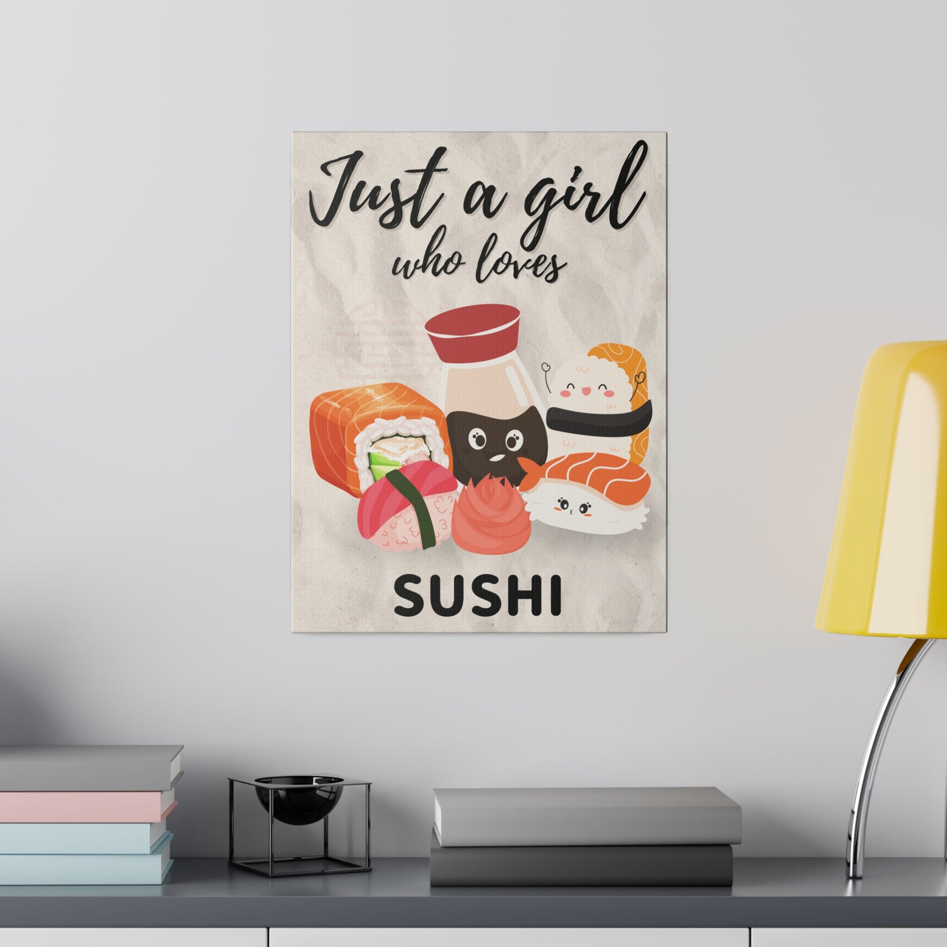 Just A Girl Who Loves | Sushi Canvas Wall Art 12″ x 16″ (Vertical) 0.75''