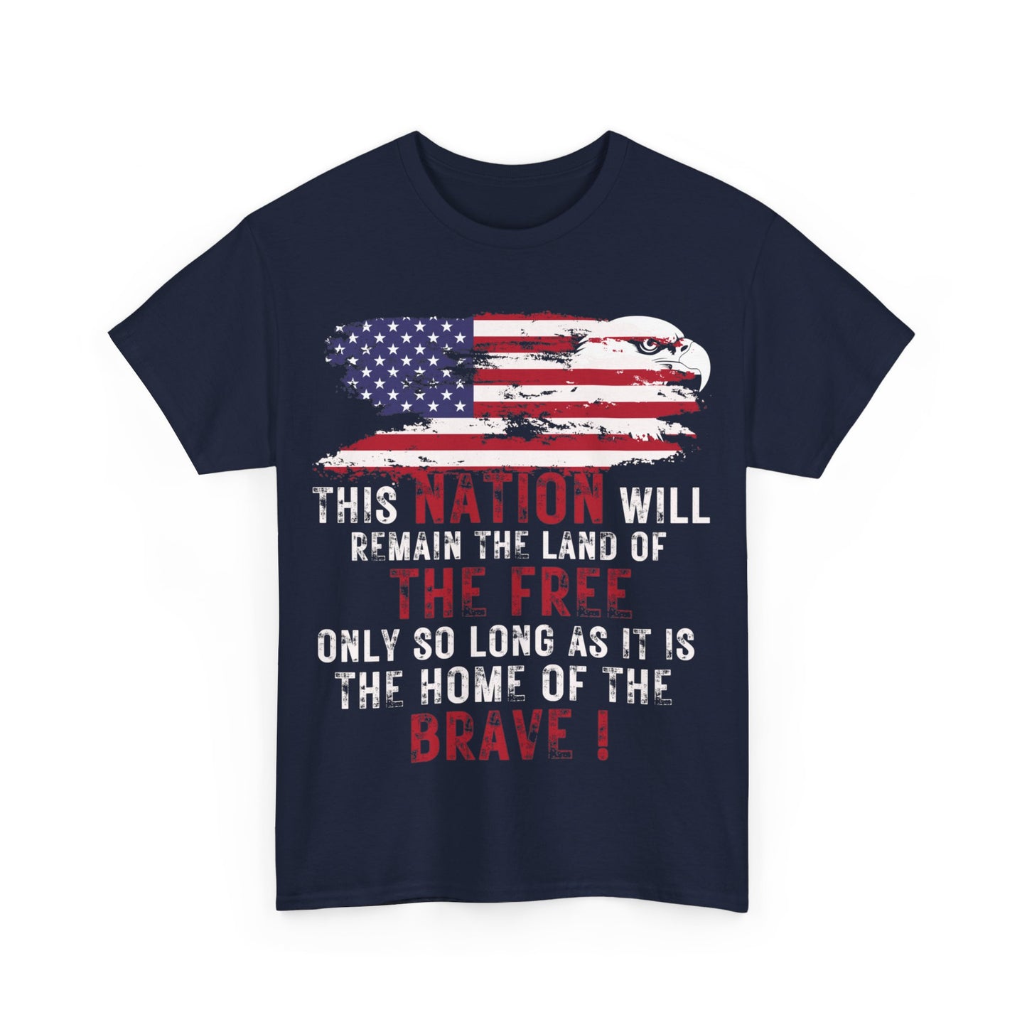 Show your pride | Land of the Free American Patriotic T-Shirt Navy