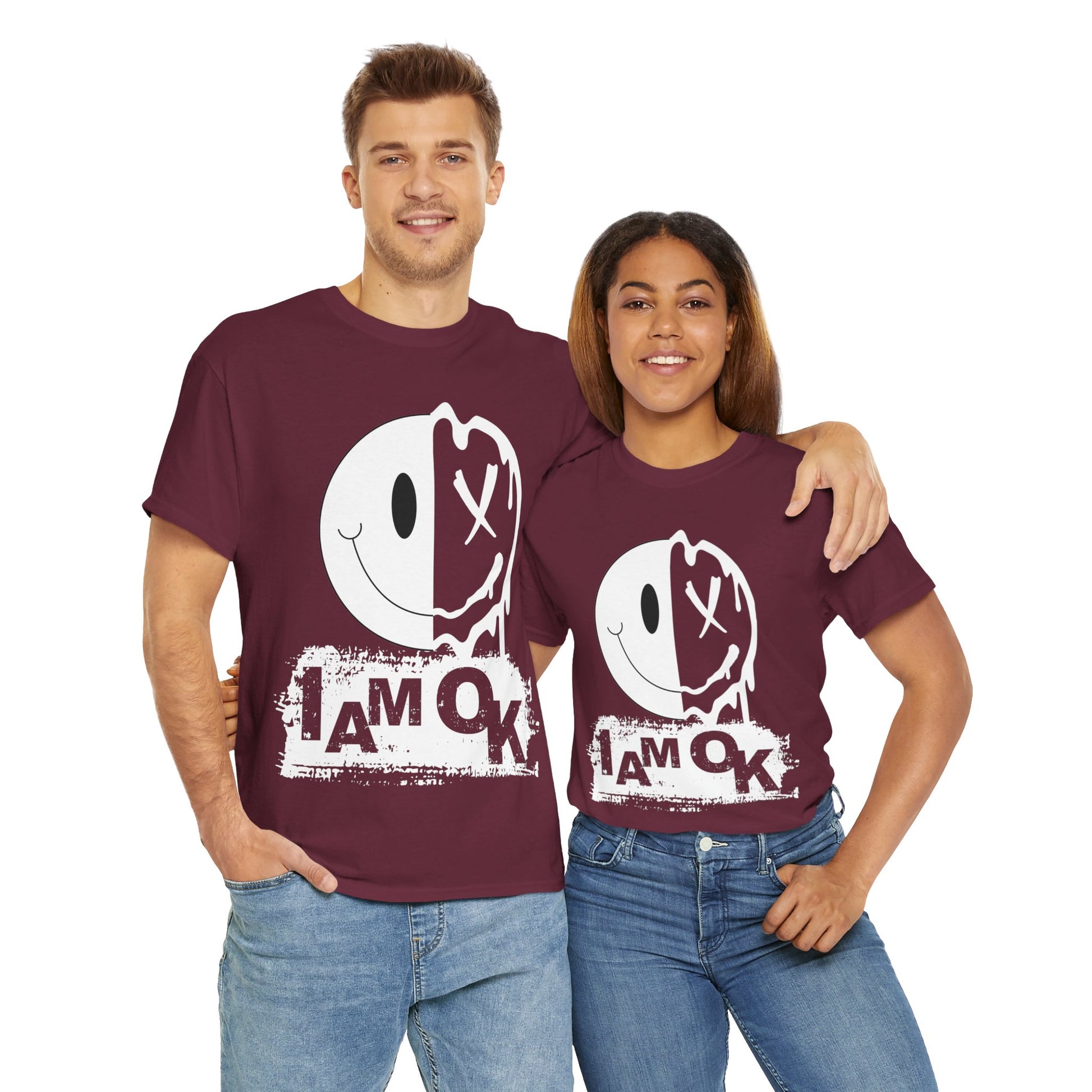 I AM OK | Melting Inside T-Shirt Maroon