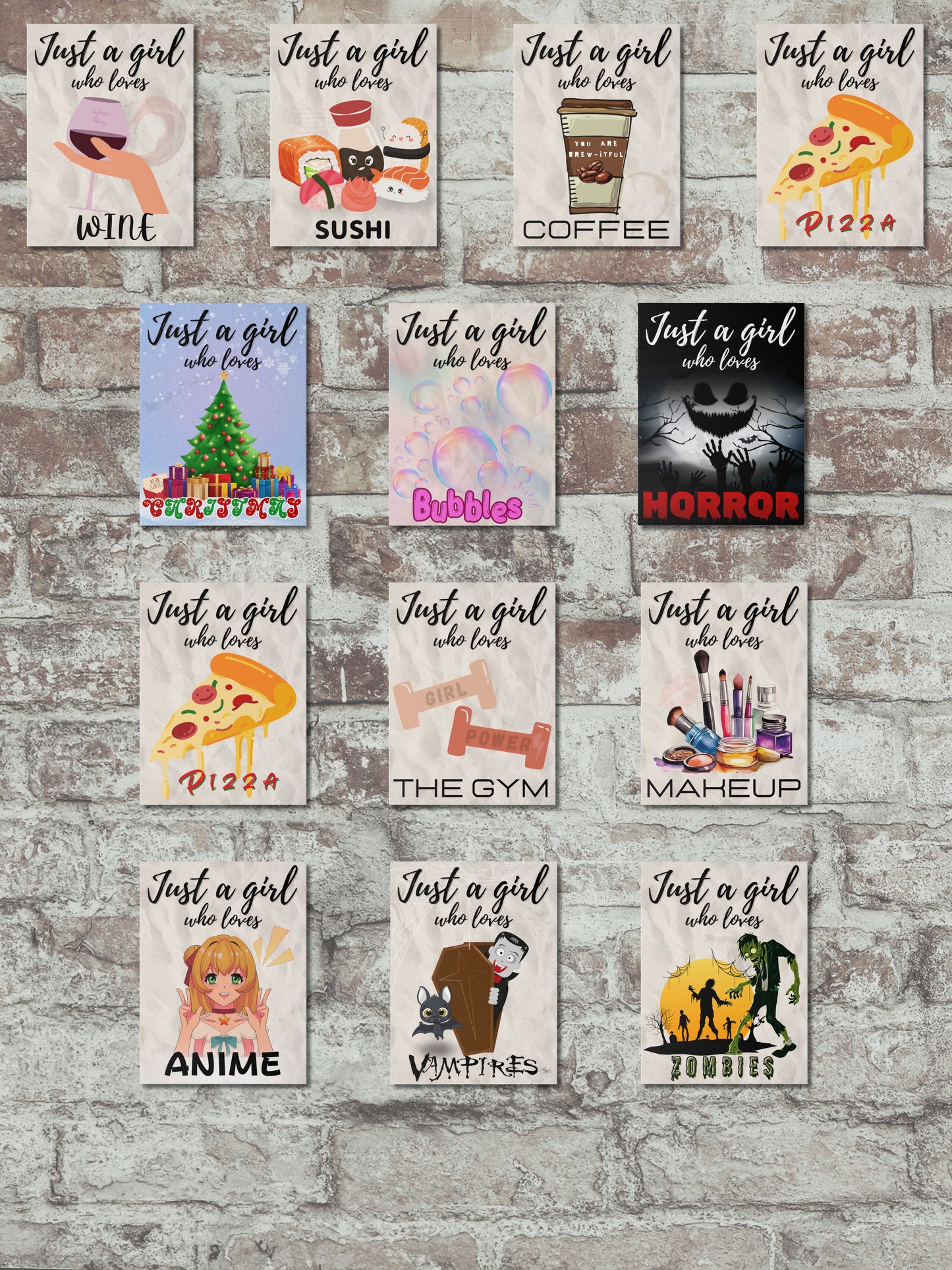 Just A Girl Who Loves | Zombies Canvas Wall Art
