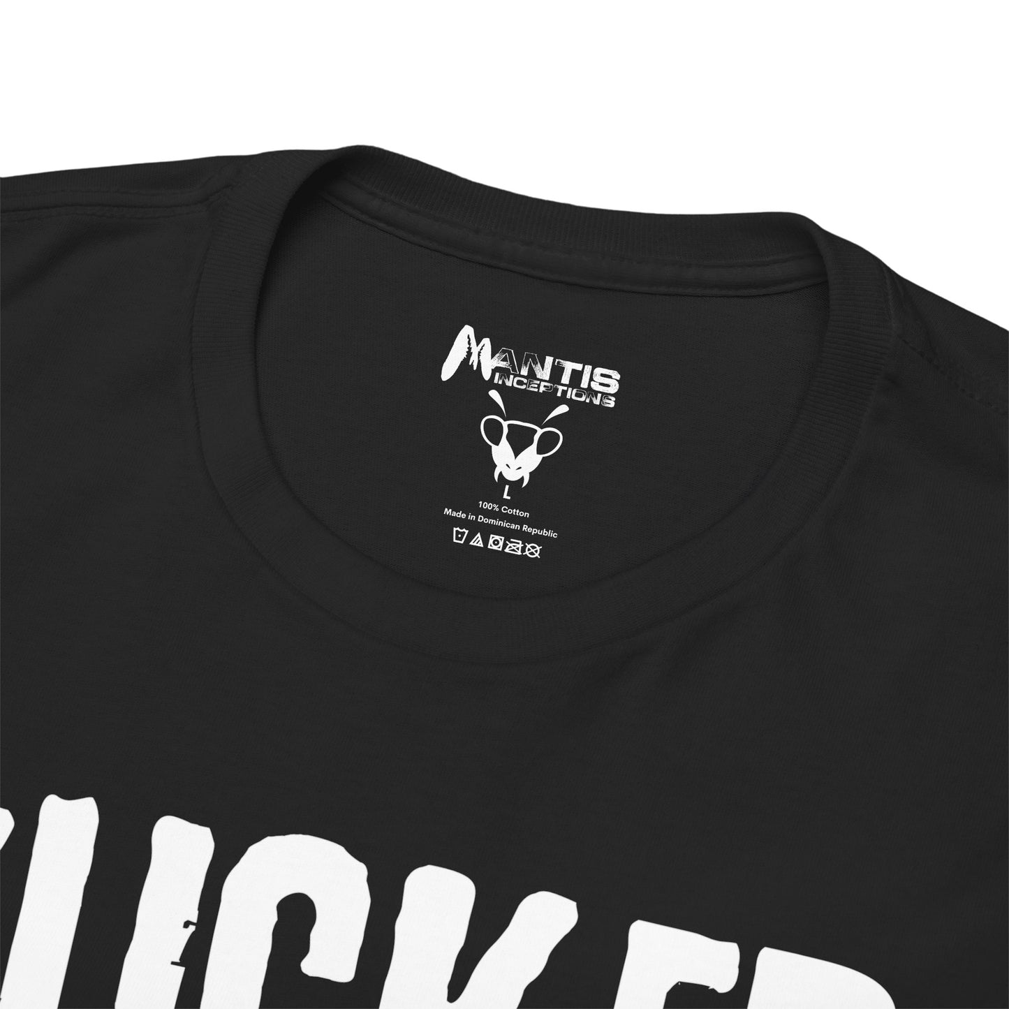 second black shirt spelling out “fucker in charge” with more attitude