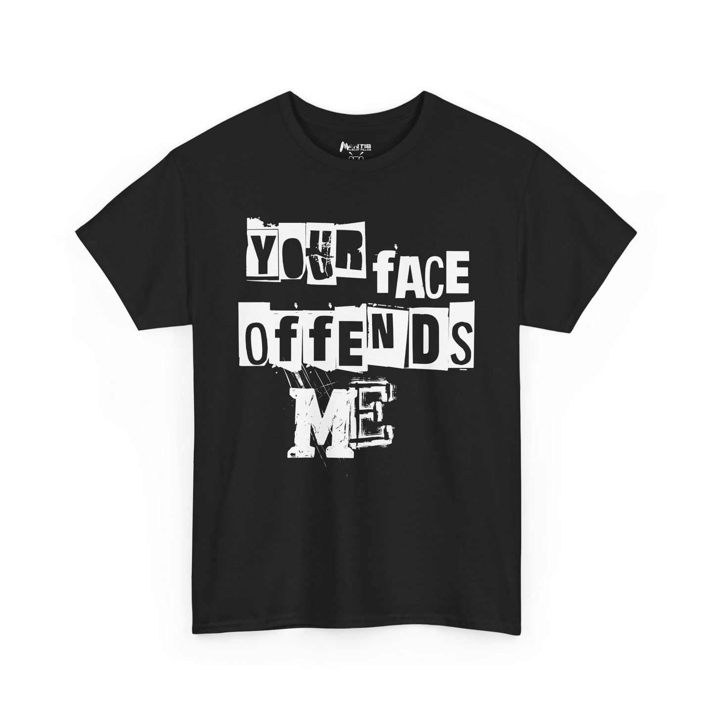 black t-shirt dishing out pure unfiltered attitude