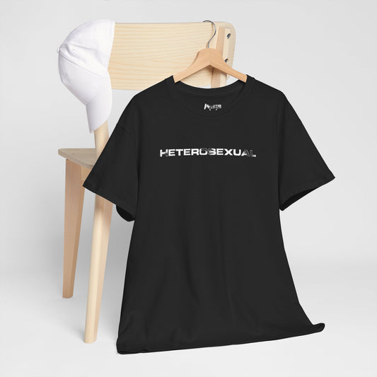 Black NSFA shirt with bold HETEROSEXUAL statement, unapologetic offensive humor