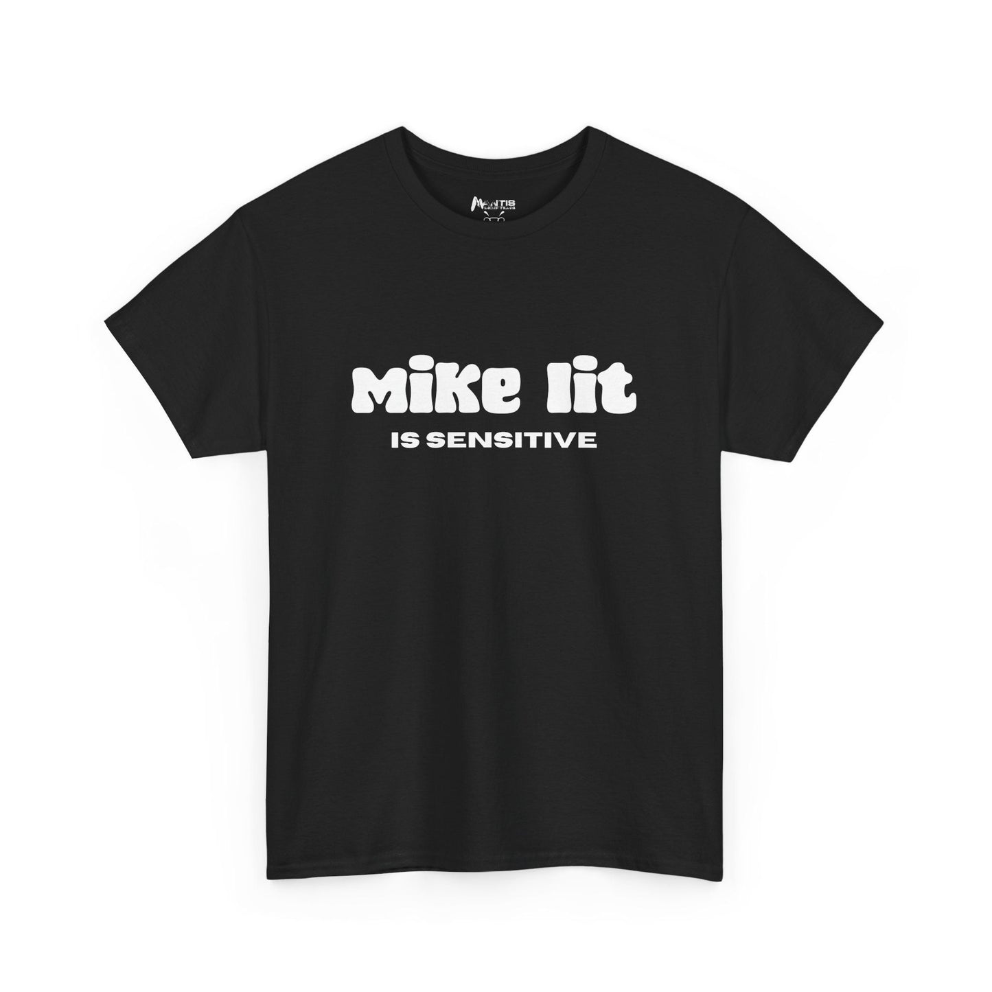 Black t-shirt with innocent text that turns filthy when spoken aloud