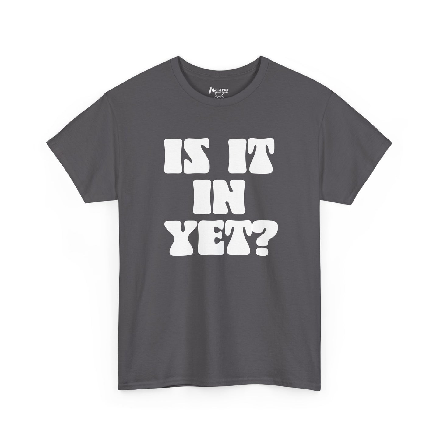charcoal shirt with ego-destroying bedroom punchline