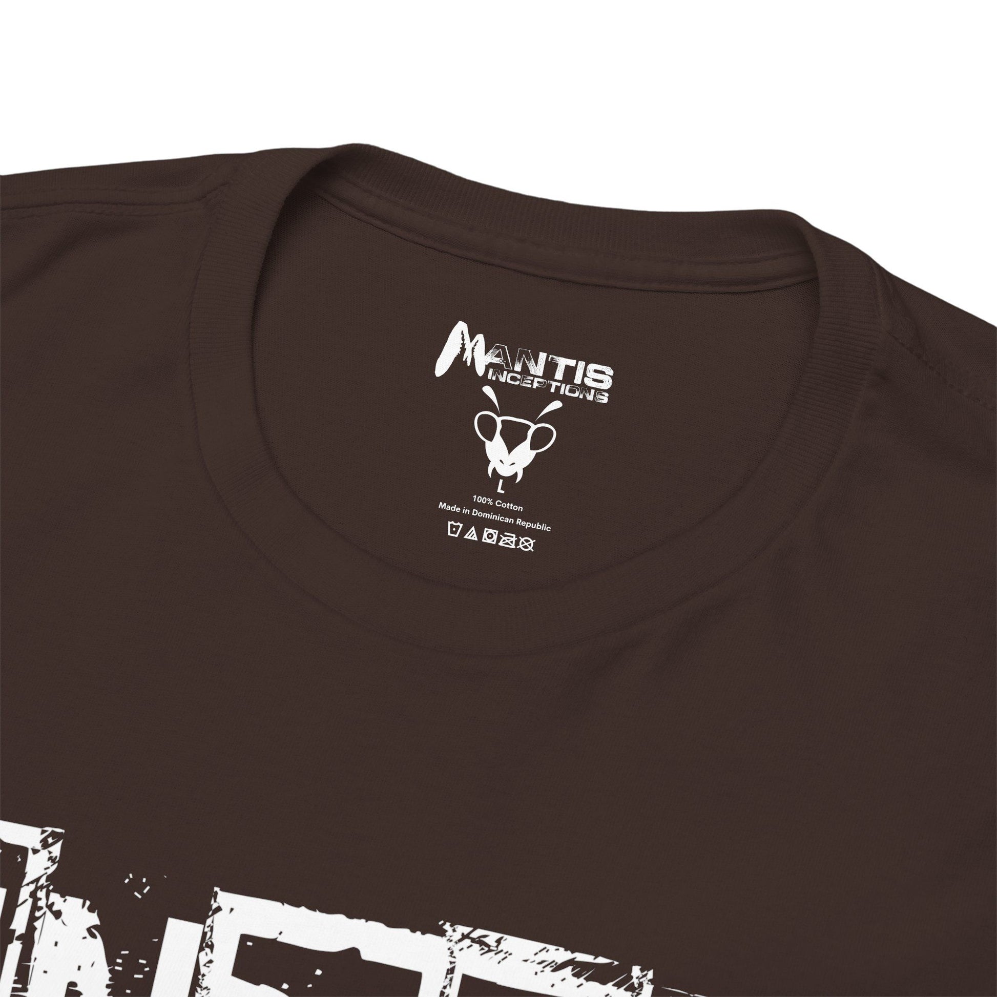 Dark chocolate tee — because front, back, whatever… just get in