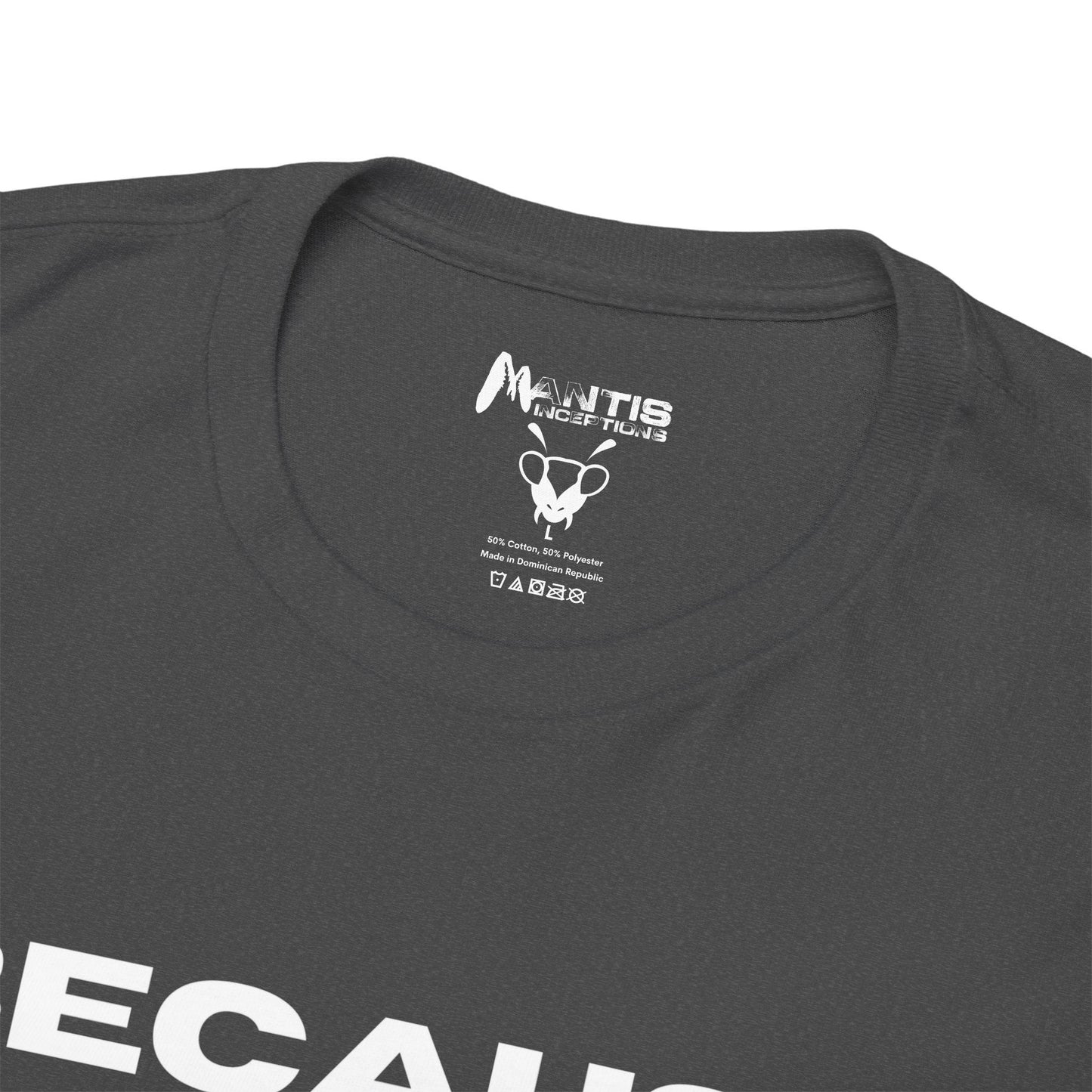 dark heather tee with zero chill and a decorative heart