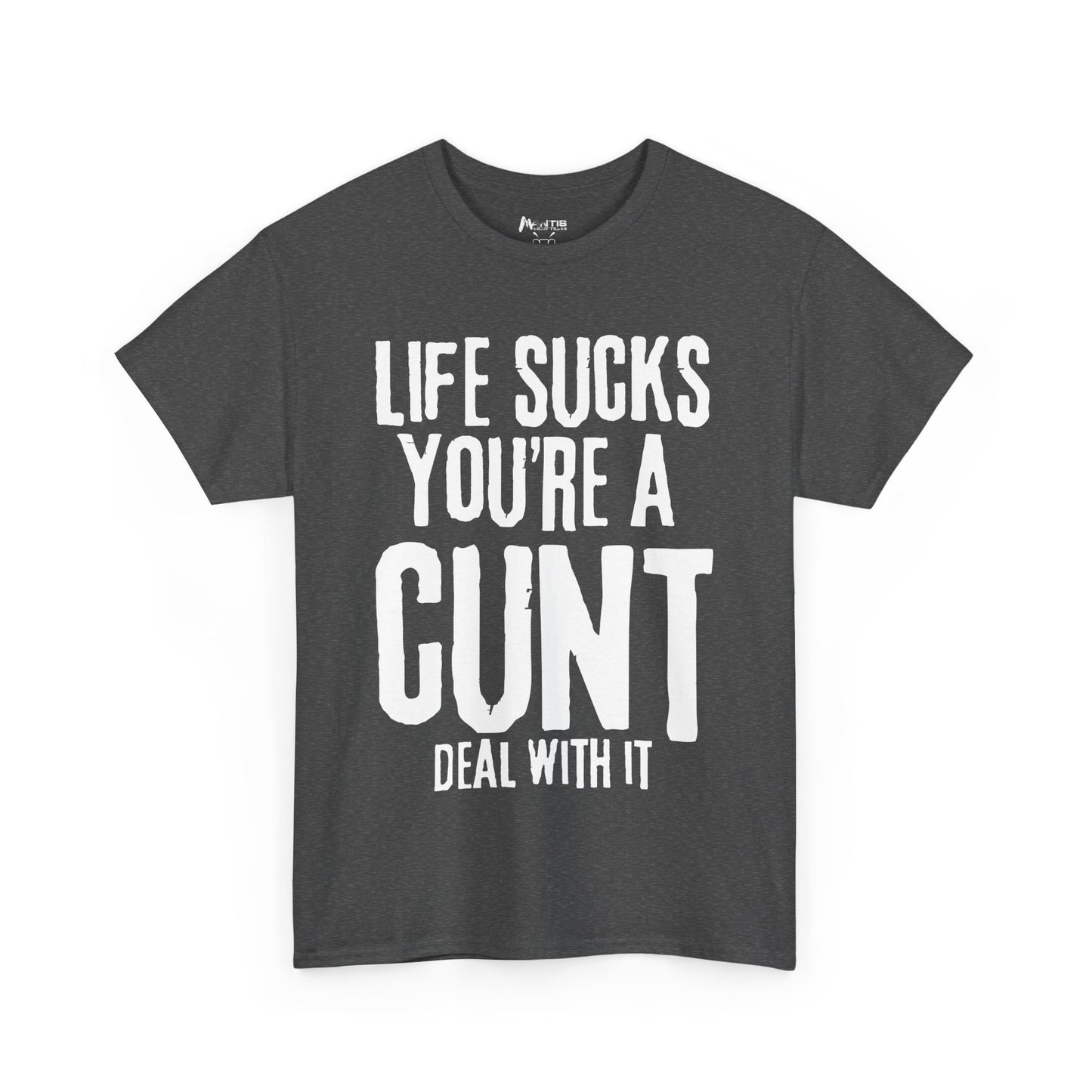 dark heather tee mocking complainers and calling them out