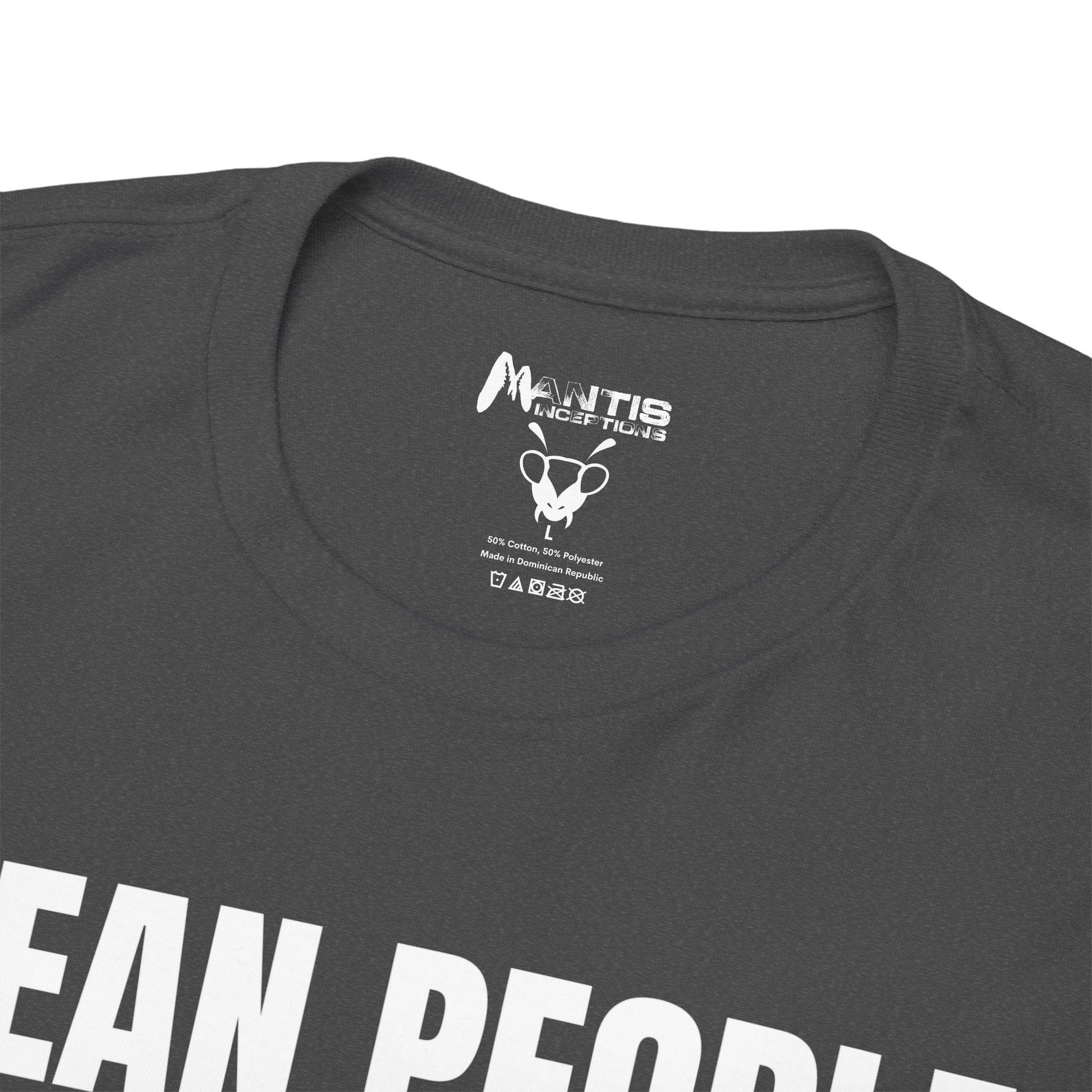 dark heather tee with filthy and fun tone