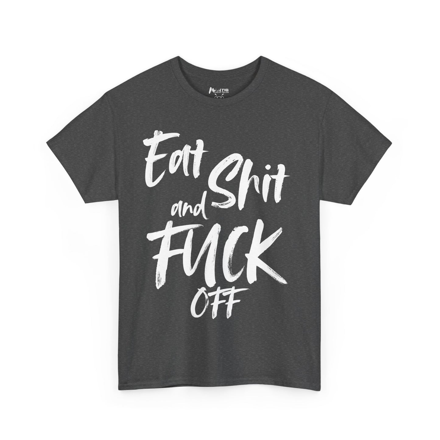 dark heather shirt telling fake people where to go blunt and bold