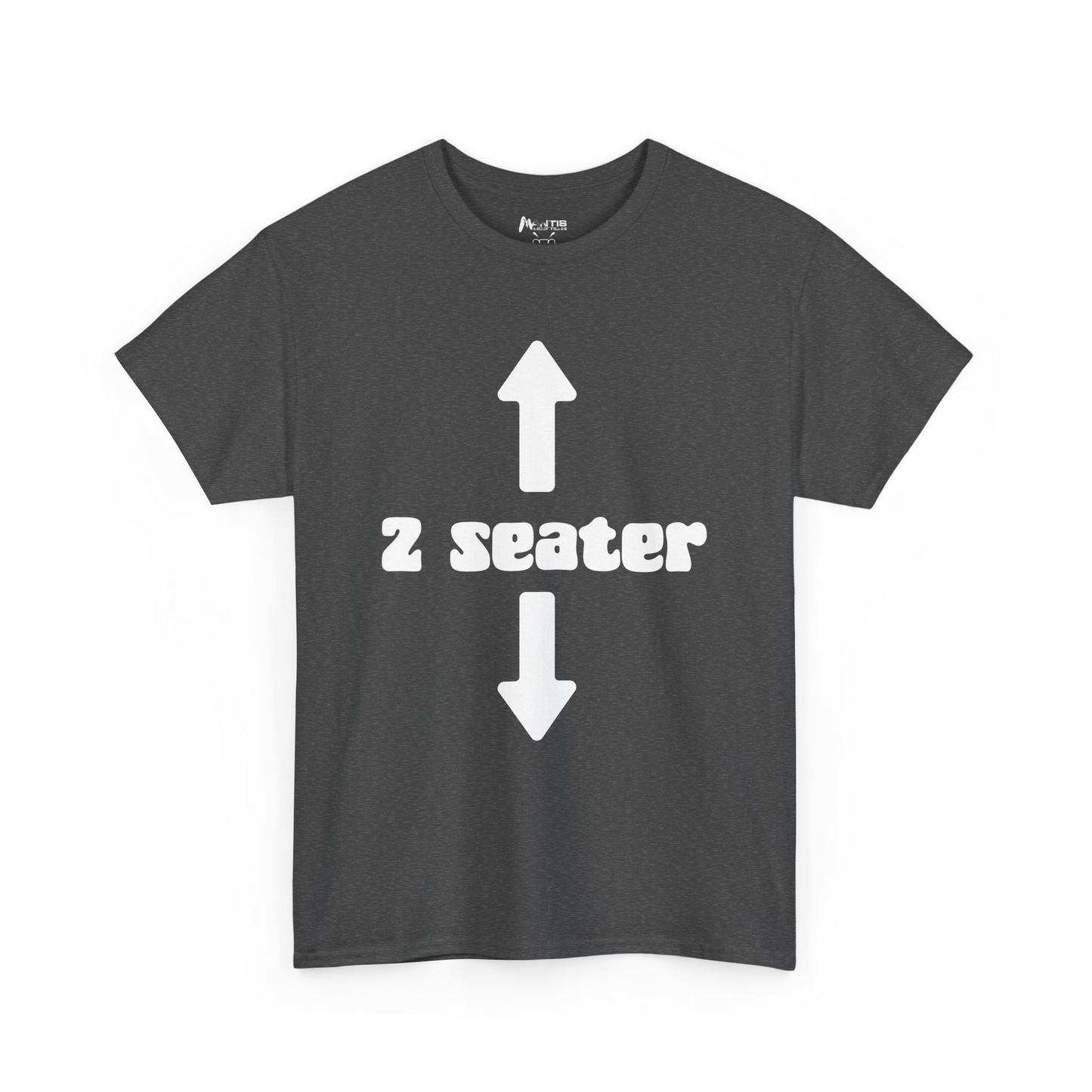 dark heather shirt with 2 seater print slutty suggestion made wearable