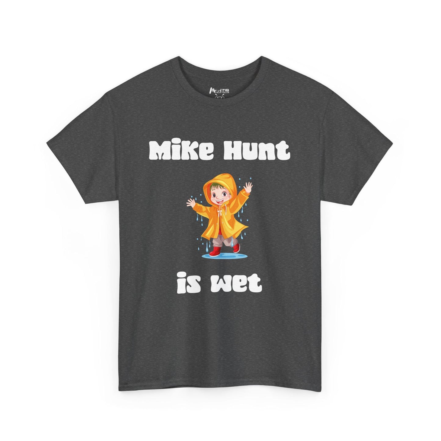 Dark heather shirt pairing visuals with verbal landmines