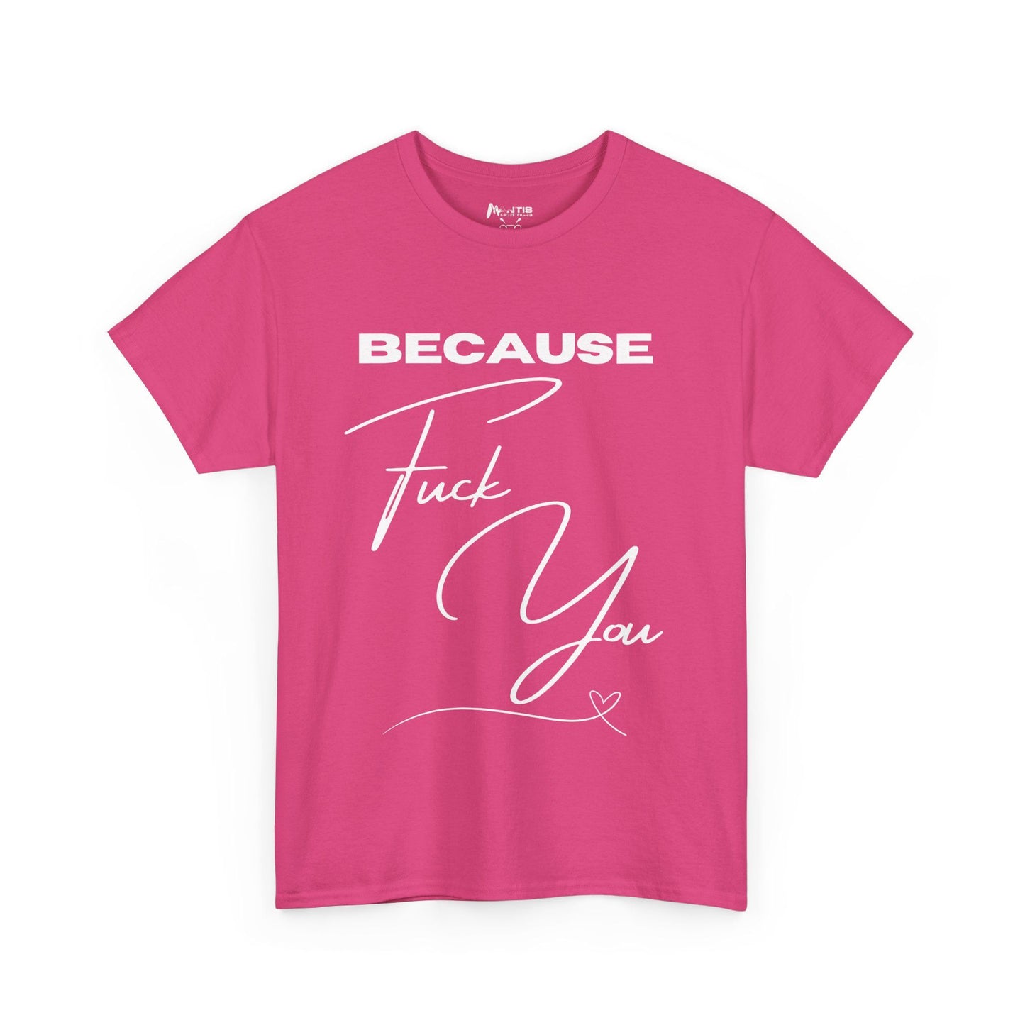 Heliconia tee with a pink punch of profanity wrapped in grace