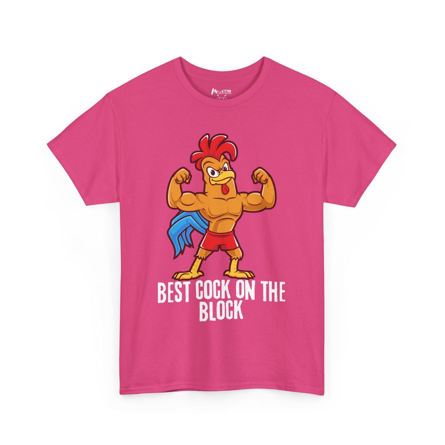 Heliconia tee with dirty rooster pun