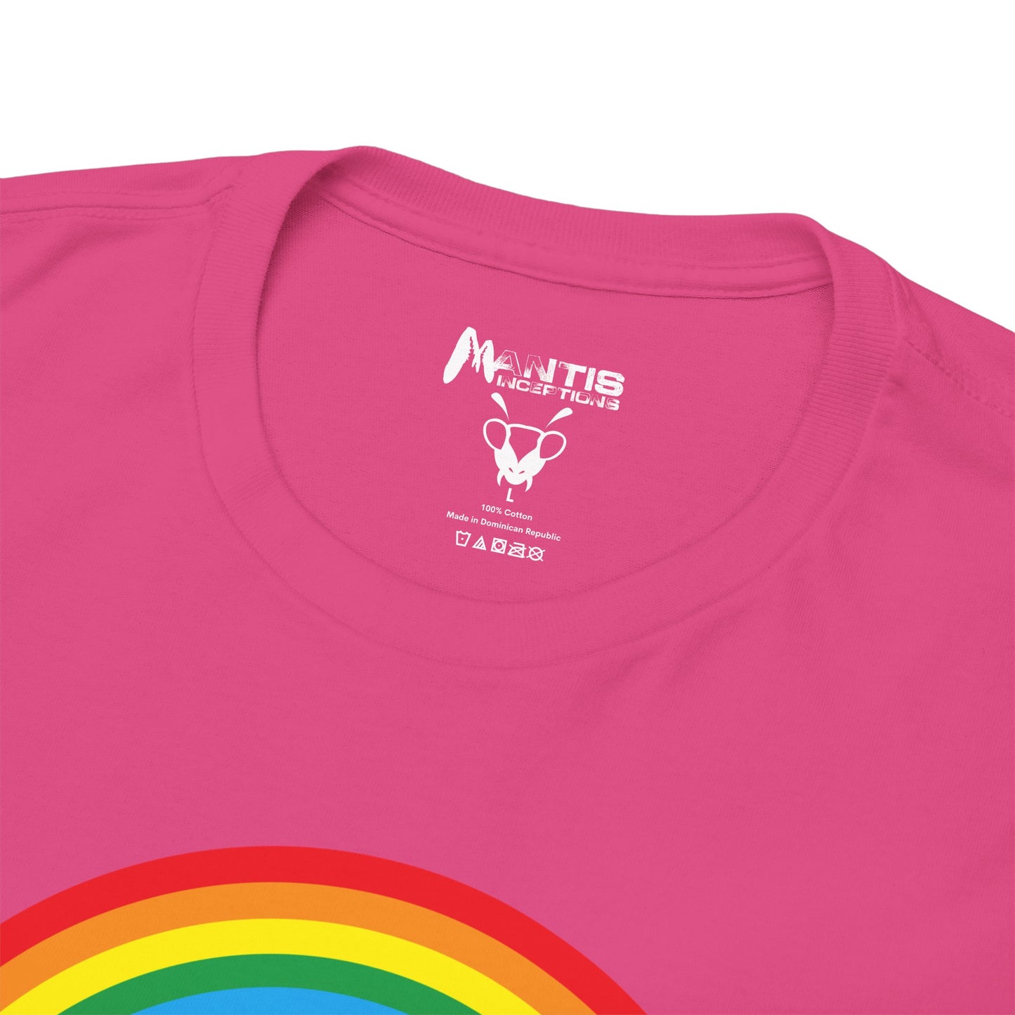 heliconia pink variant tee with bright and sassy 'Sounds Gay. I'm in' slogan for fearless fun