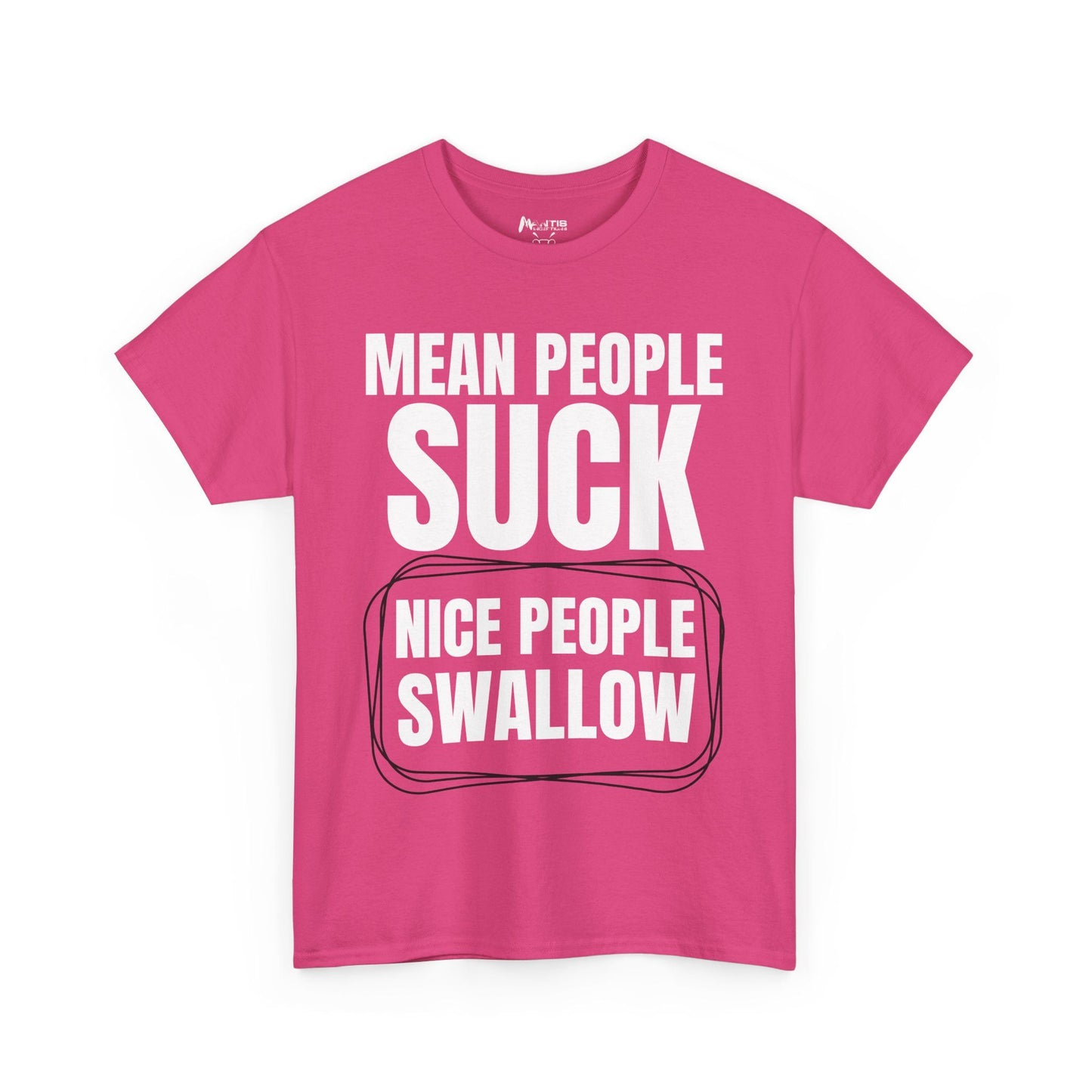 Dark chocolate tee with naughty double entendre