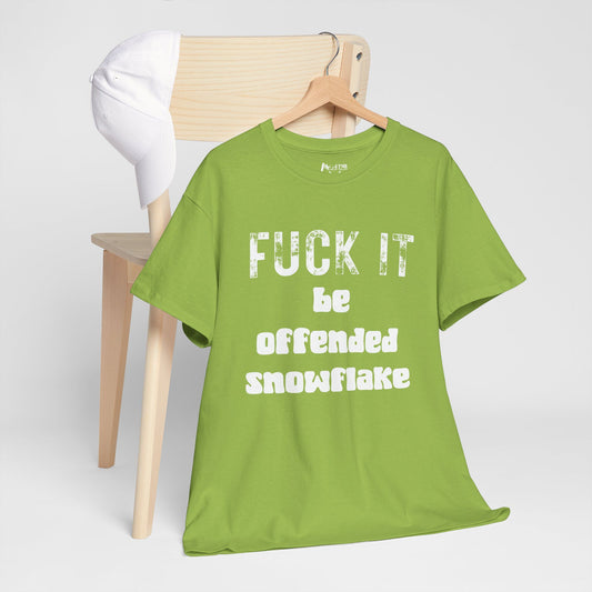 Kiwi tee blending attitude and apathy in punchy neon green