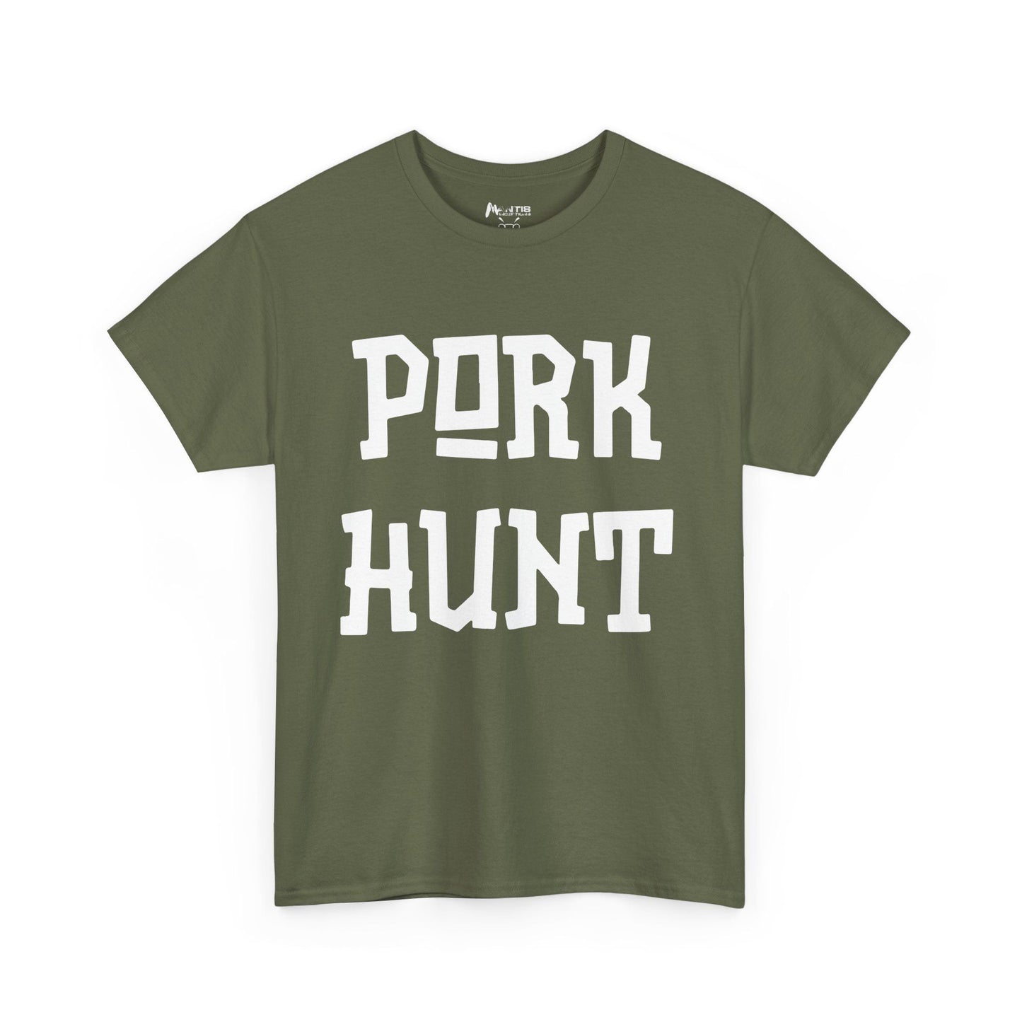 Military green tee with a built-in insult — stealth mode activated