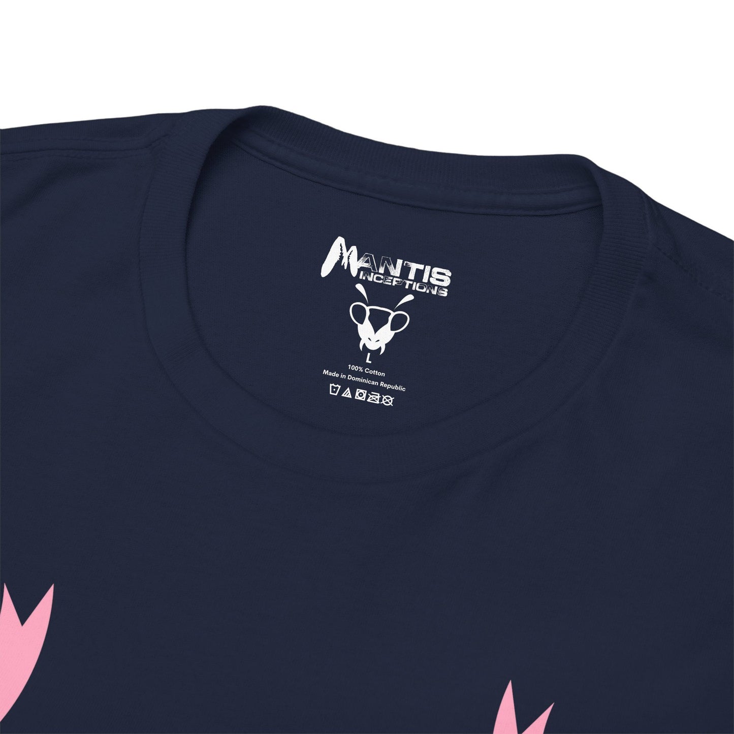 Second navy tee showing the full unfiltered female setup — diagram included
