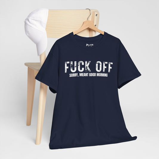 navy shirt showcasing fake politeness over raw truth