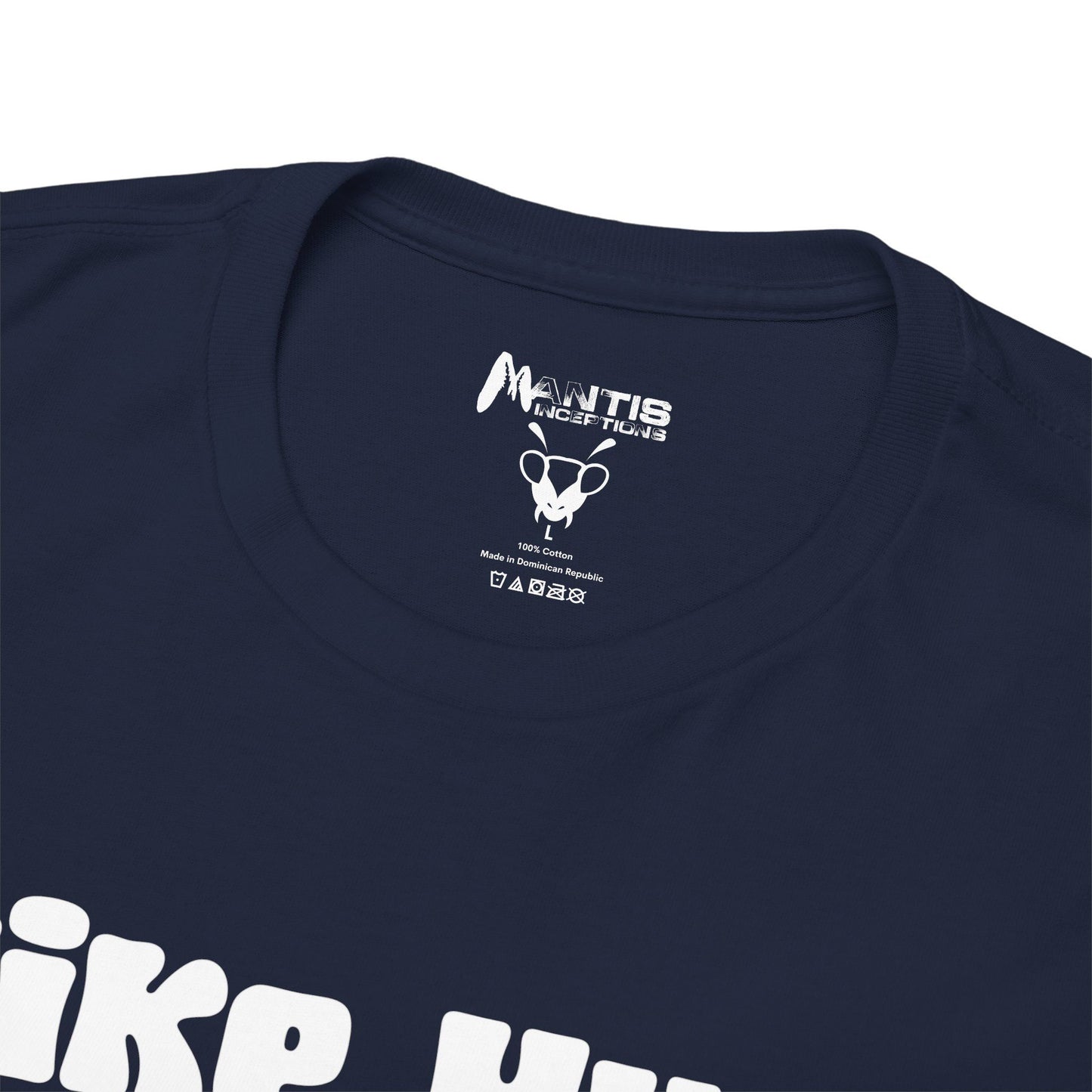 navy tee where “wet” sounds a little too specific