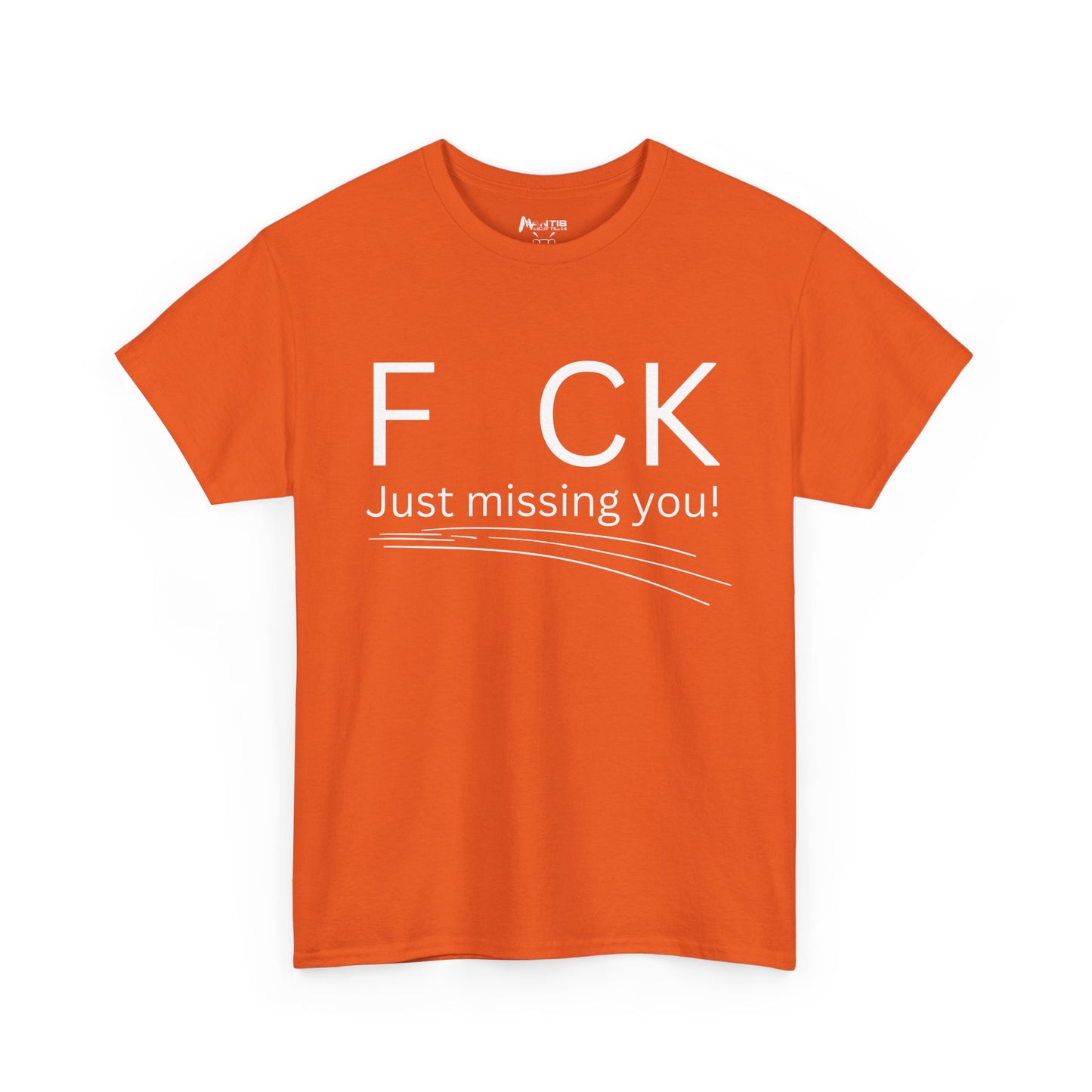 orange tee with flirty message and dirty mind hidden in plain sight