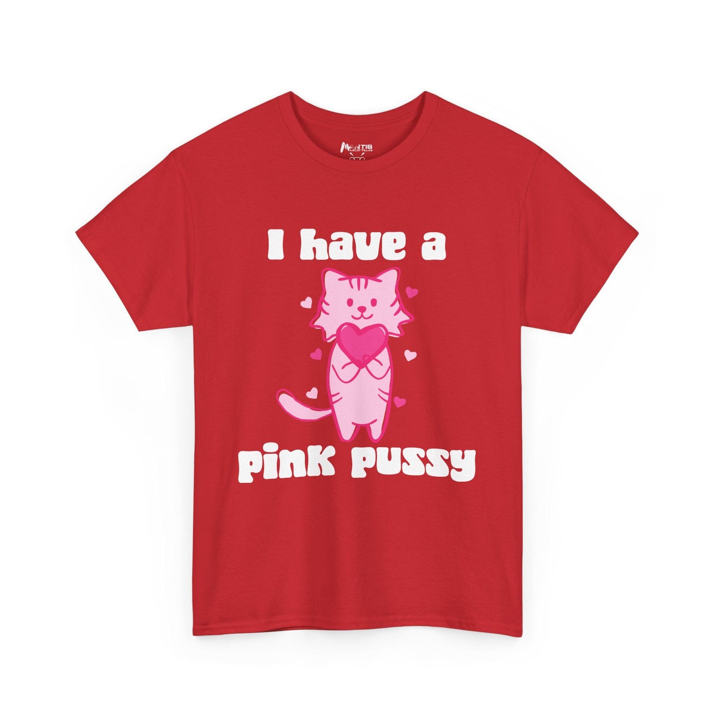 Red shirt blending flirty humor with bold sexual innuendo