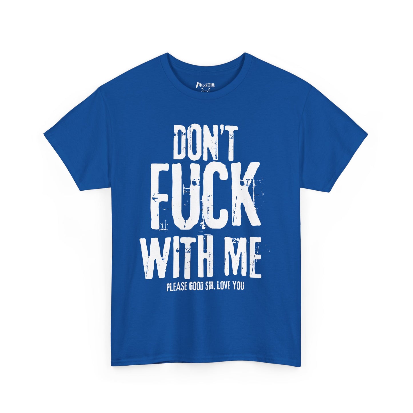 royal blue shirt blending bold threats with meek desperation