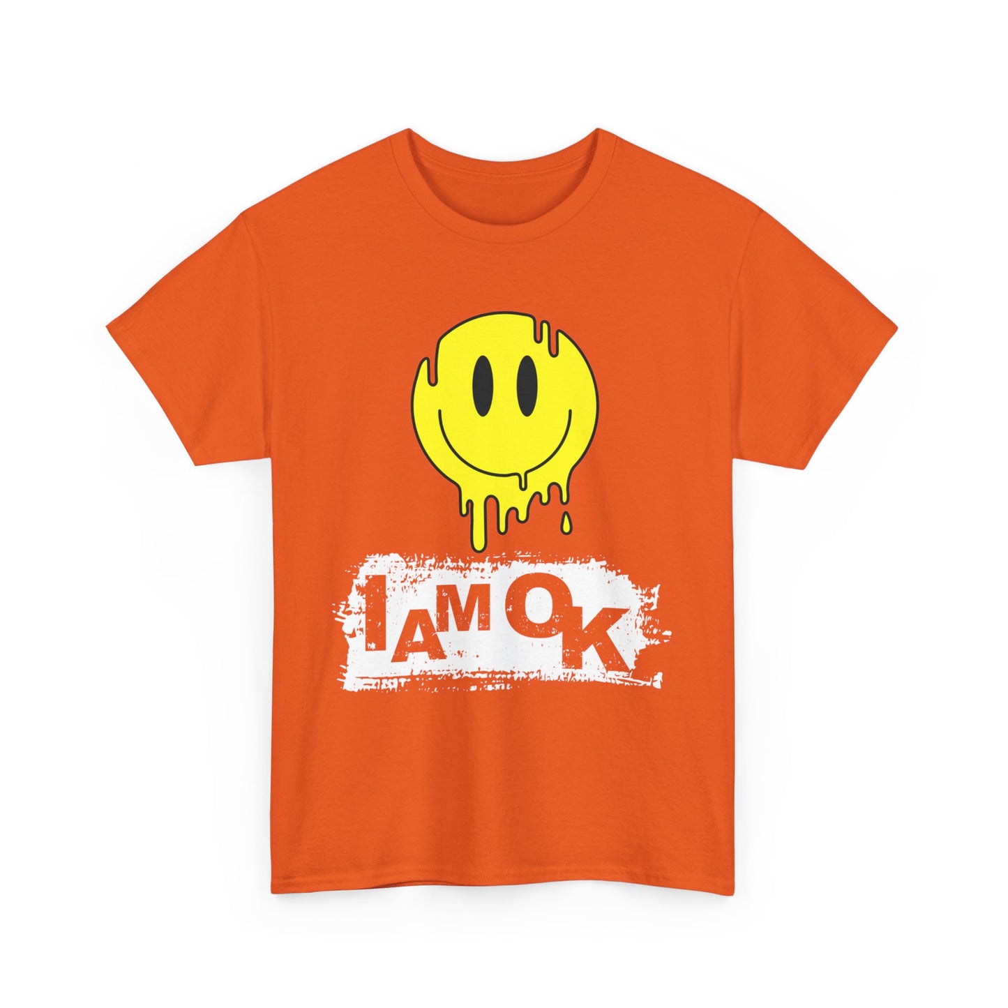 I AM OK | Smiley Face T-Shirt Orange