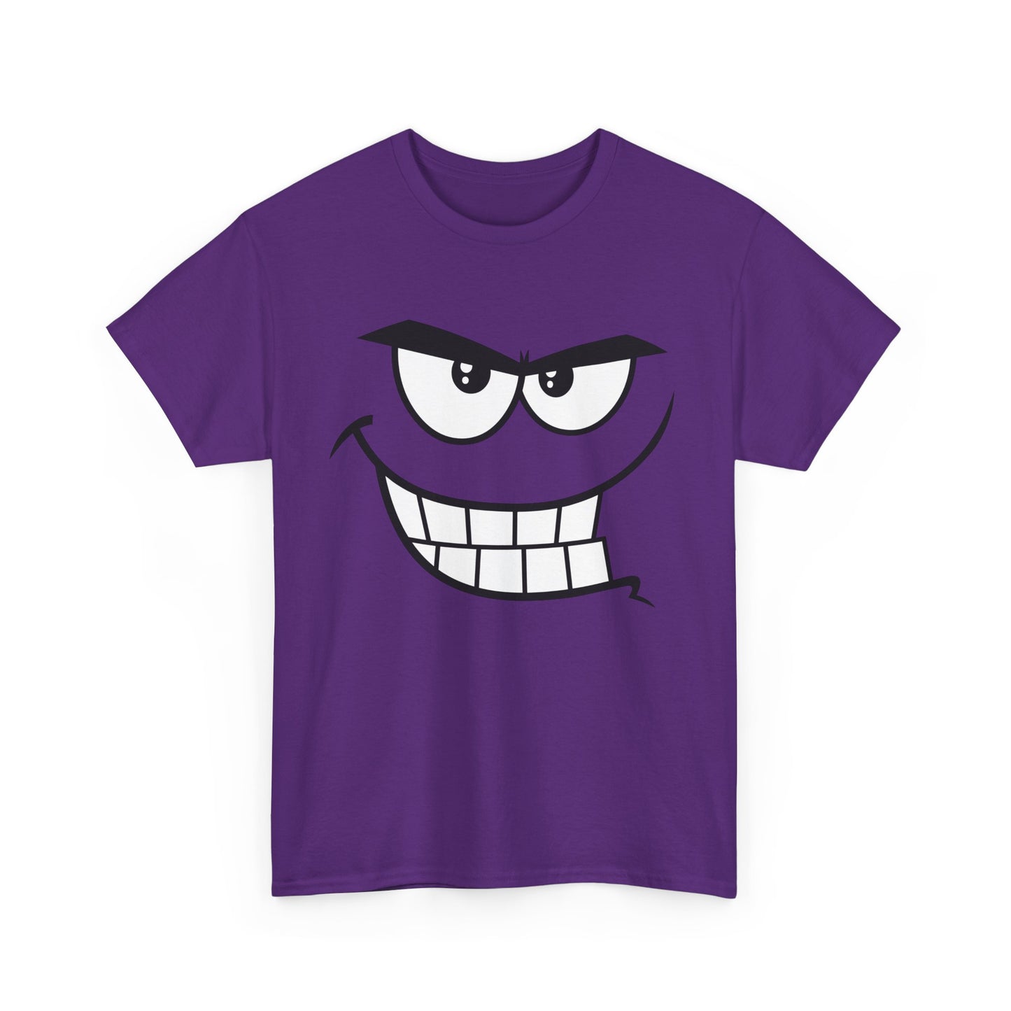 Cute and Quirky | Face Big Cheesy Grin T-Shirt Purple