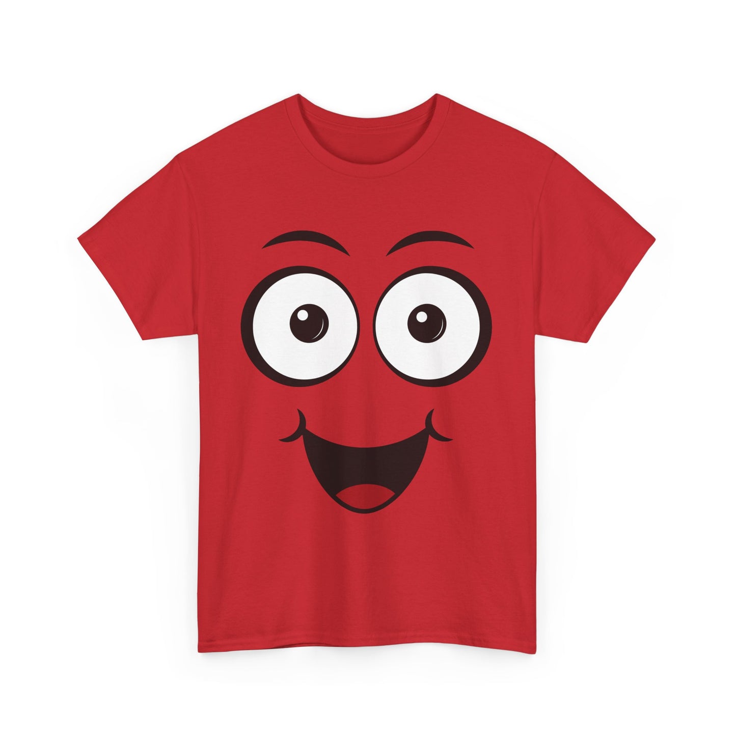 Cute and Quirky | Face Goofy Exaggerated Smiling Face T-Shirt Red