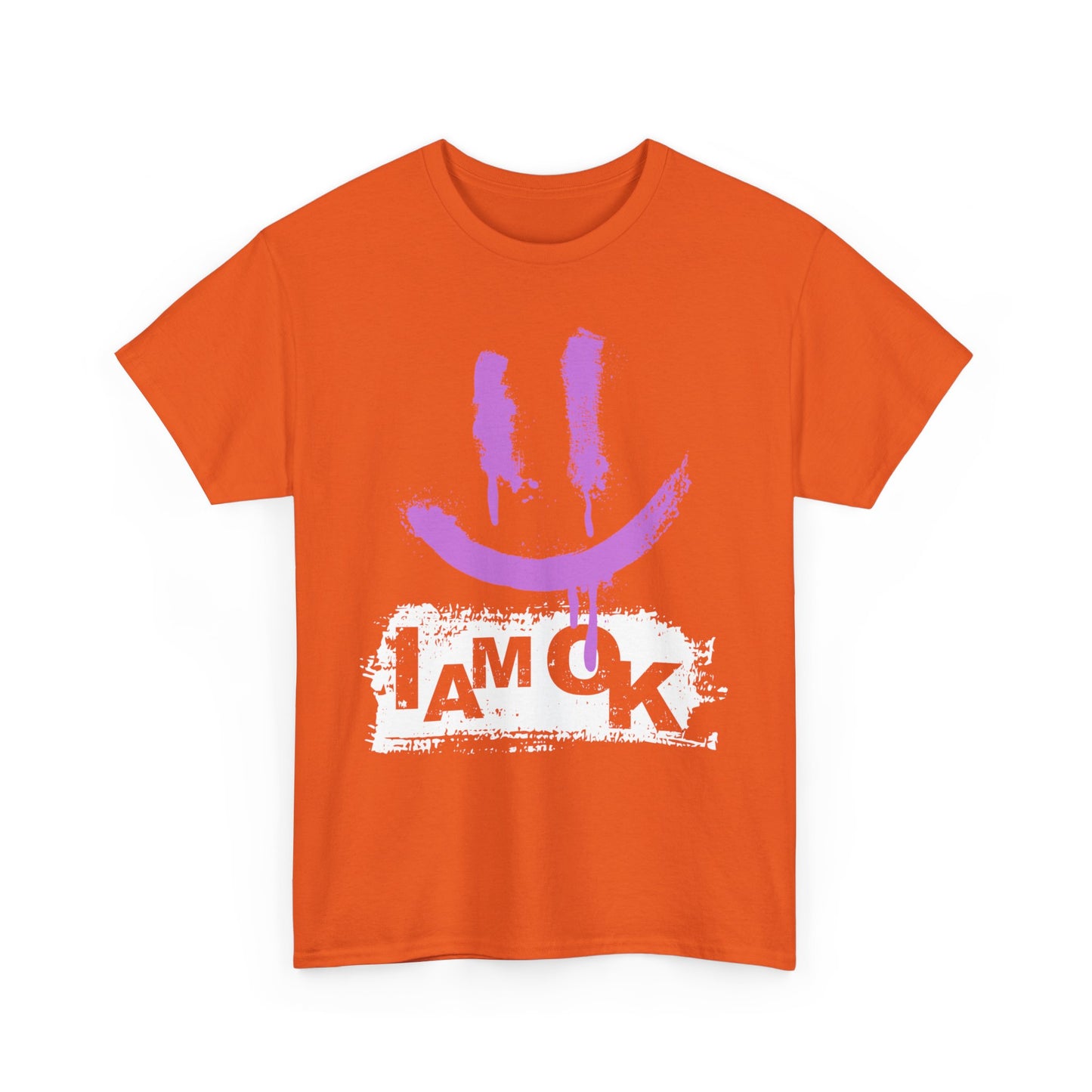 I AM OK | Face T-Shirt Orange