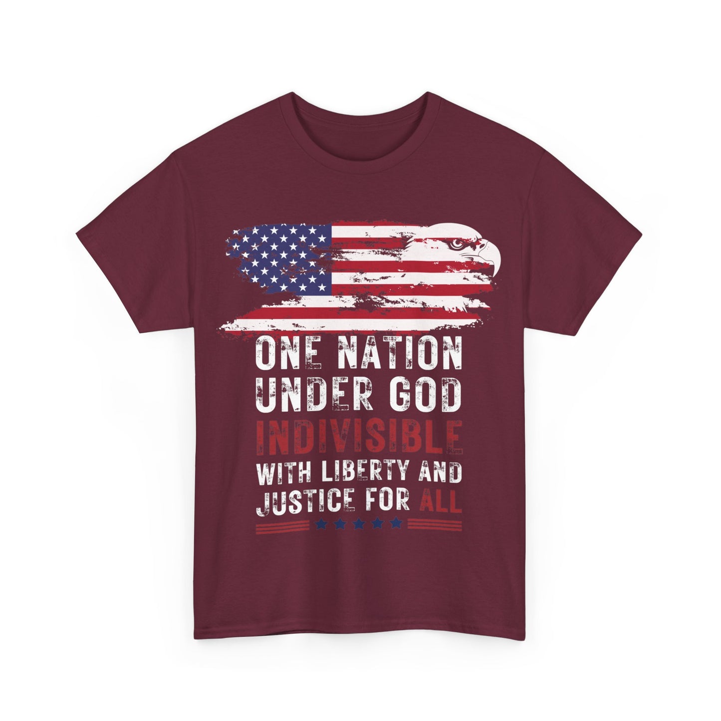 Show your pride | One Nation Under God America Patriotic T-Shirt Maroon