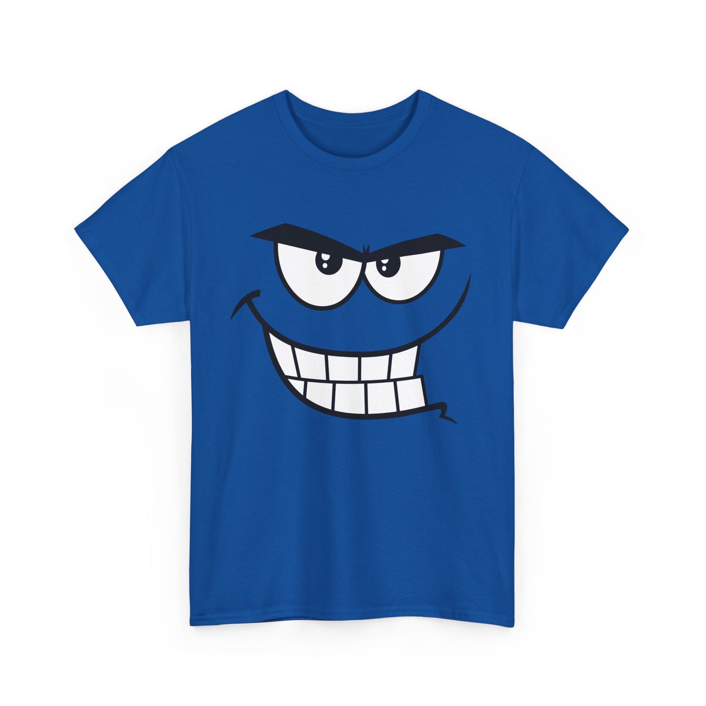 Cute and Quirky | Face Big Cheesy Grin T-Shirt Royal