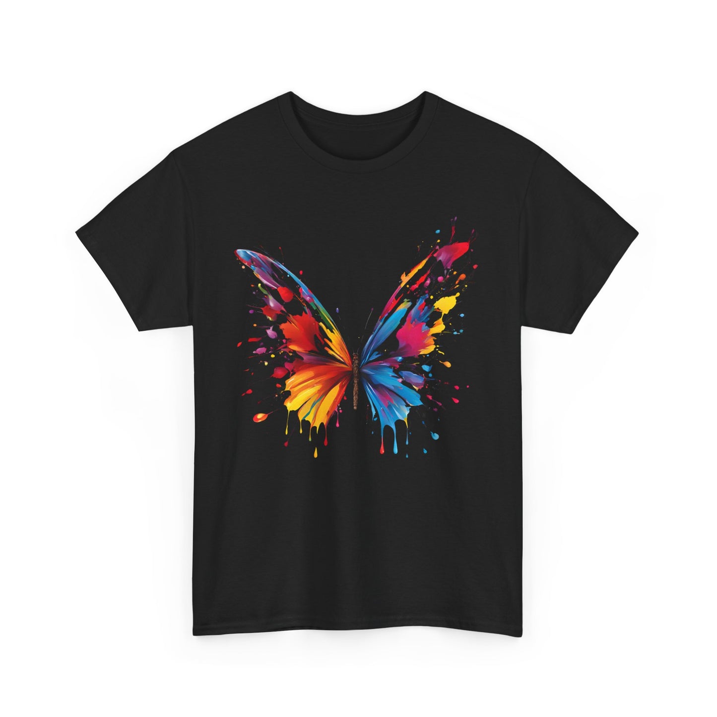 Vibrant Colorful Paint Splatter T-Shirt | Butterfly