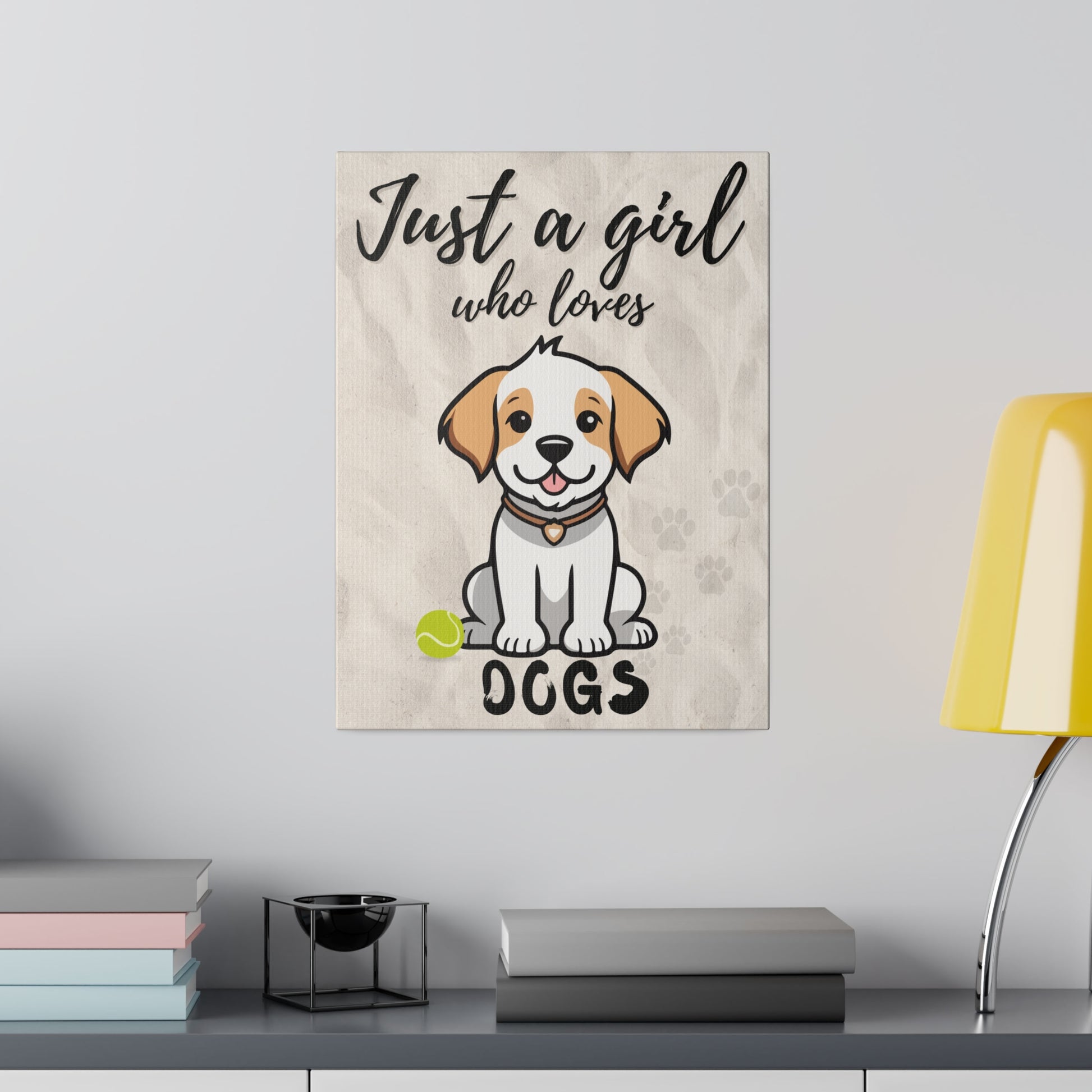 Just A Girl Who Loves | Dogs Canvas Wall Art