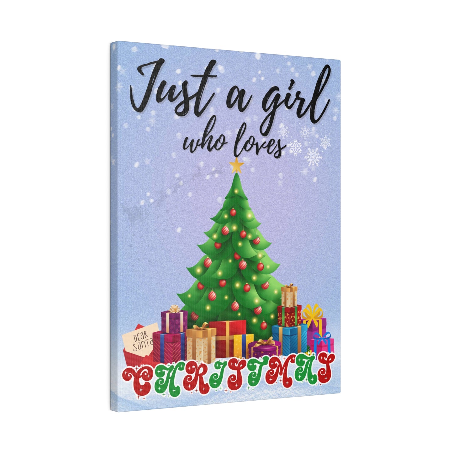 Just A Girl Who Loves | Christmas Canvas Wall Art