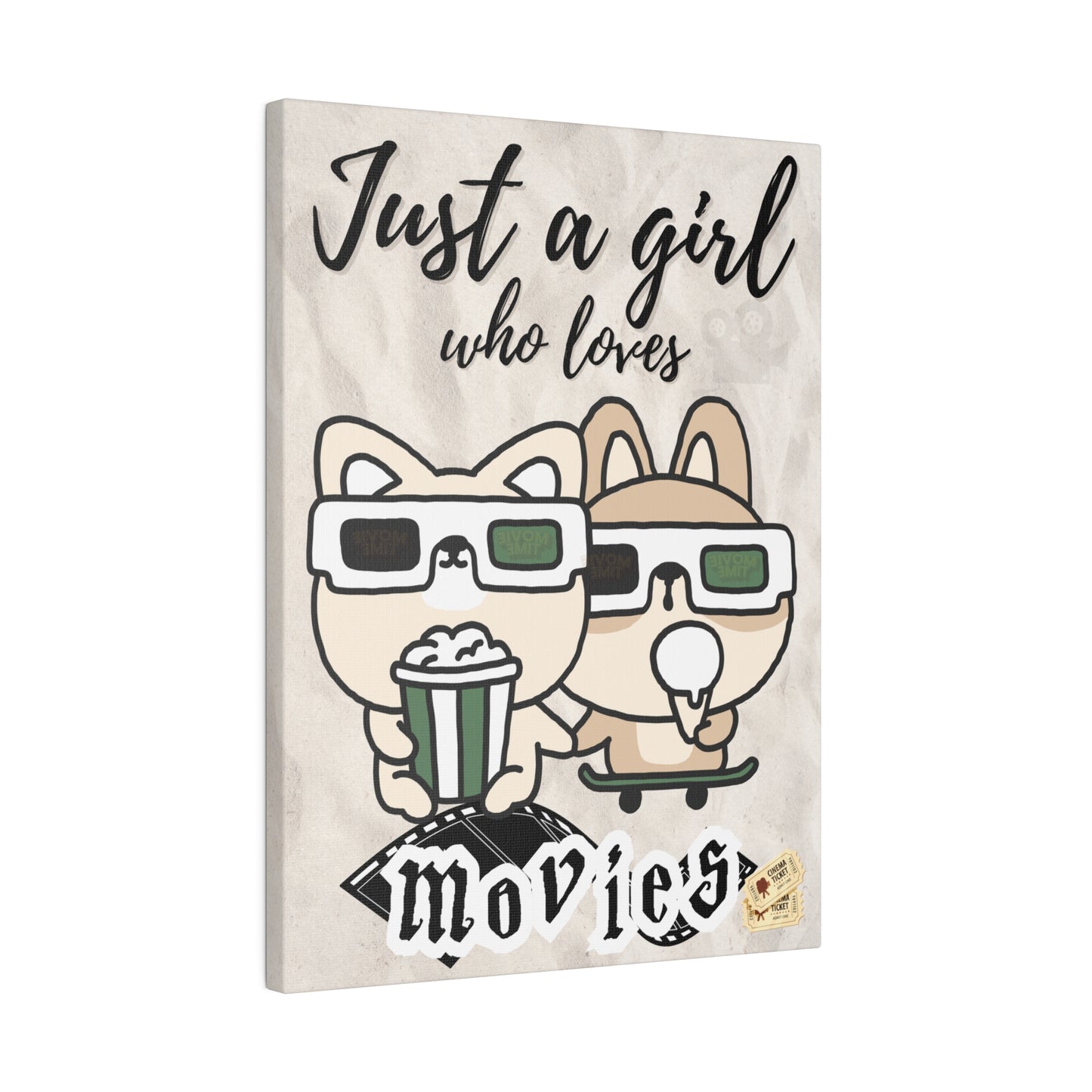 Just A Girl Who Loves | Movies Canvas Wall Art