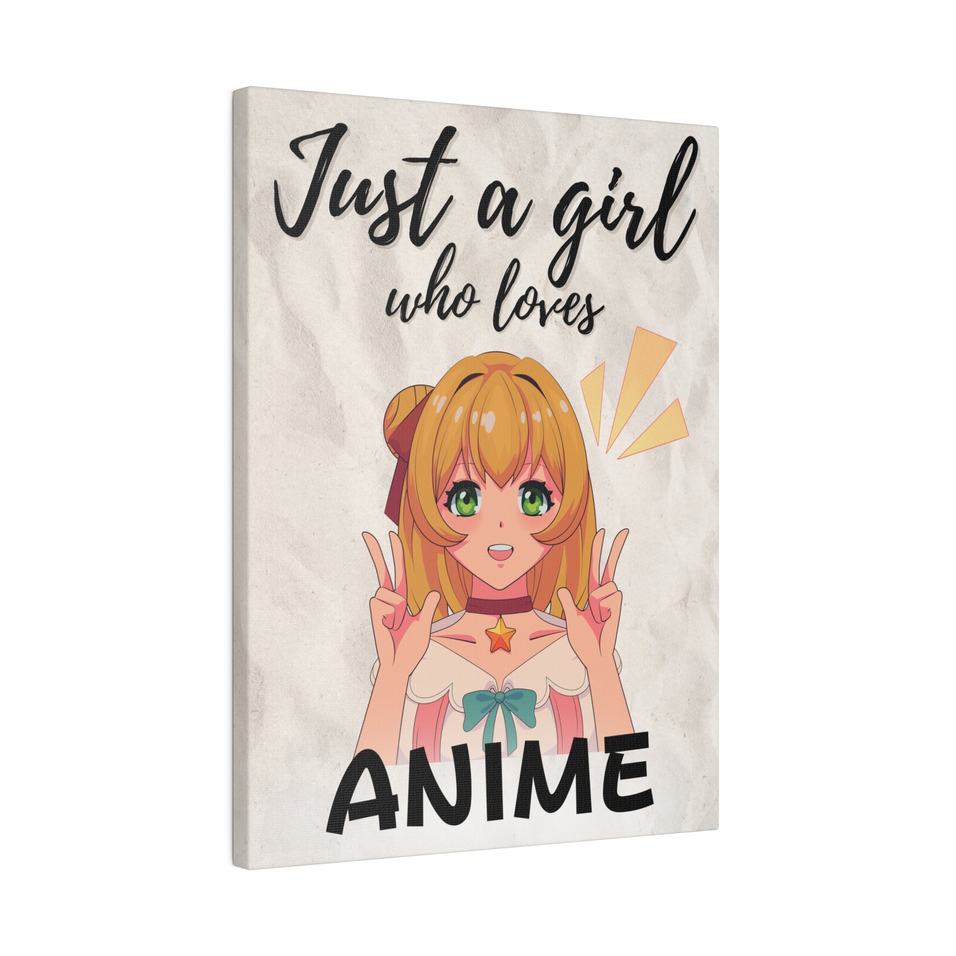 Just A Girl Who Loves | Anime Canvas 12″ x 16″ (Vertical) 0.75''