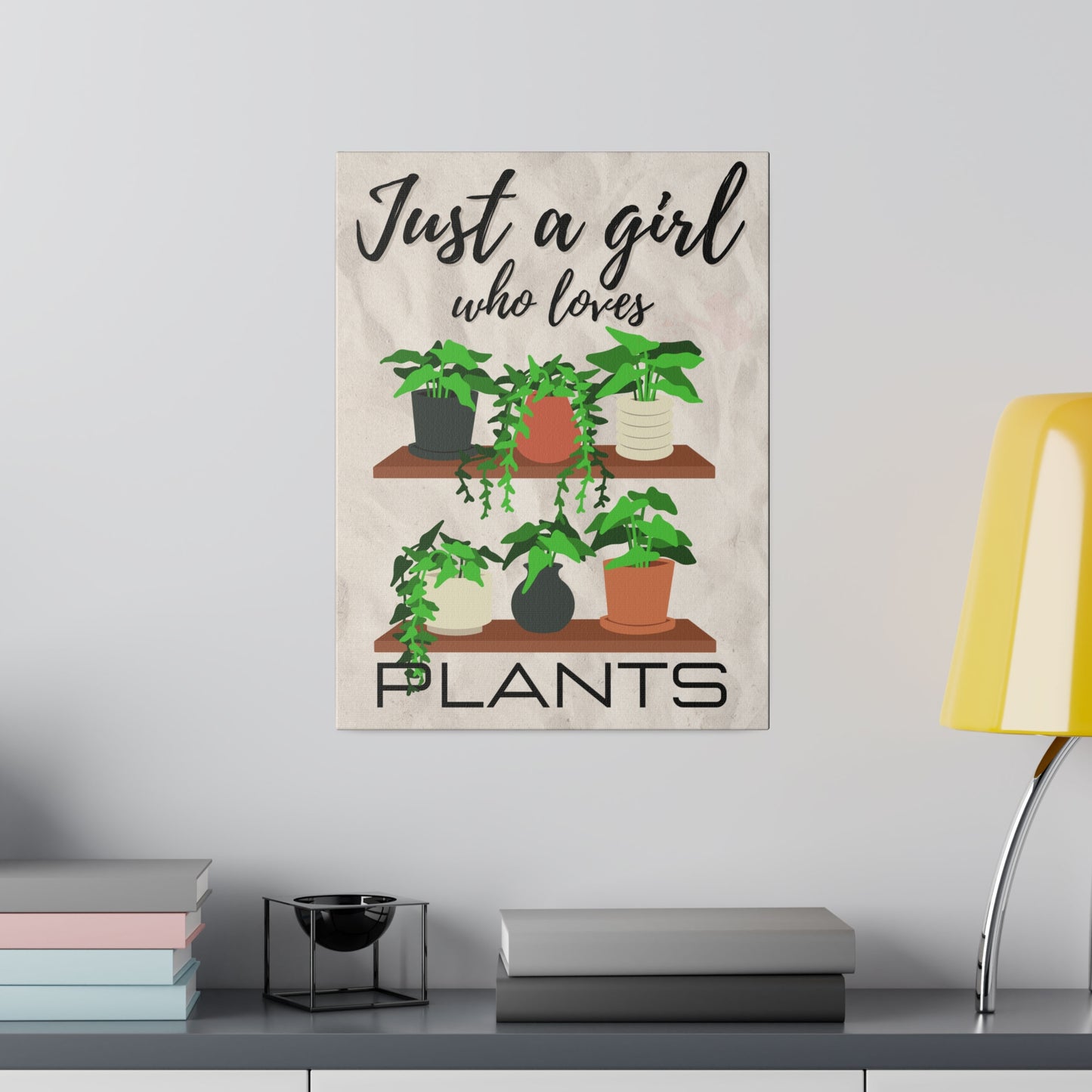 Just A Girl Who Loves | Plants Canvas Wall Art 12″ x 16″ (Vertical) 0.75''