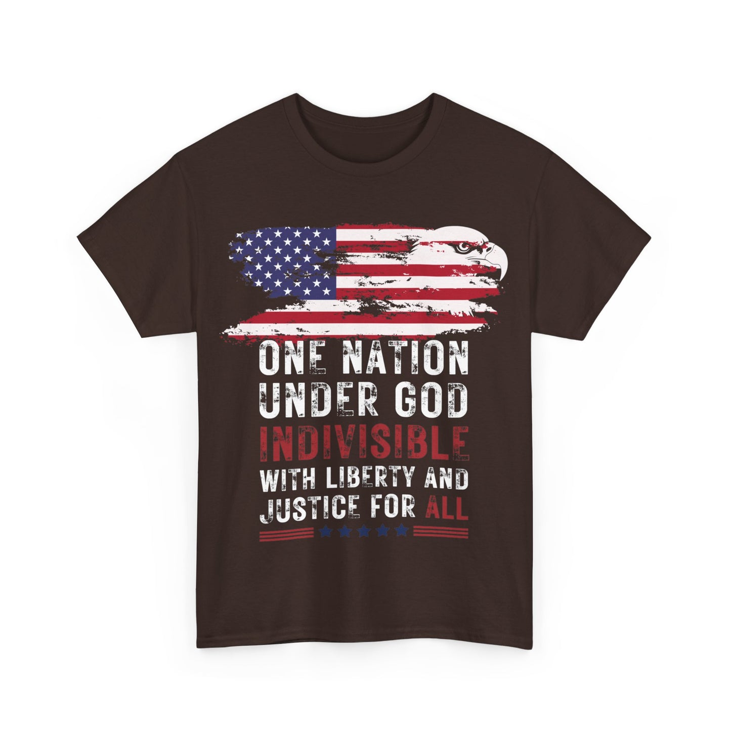 Show your pride | One Nation Under God America Patriotic T-Shirt Dark Chocolate