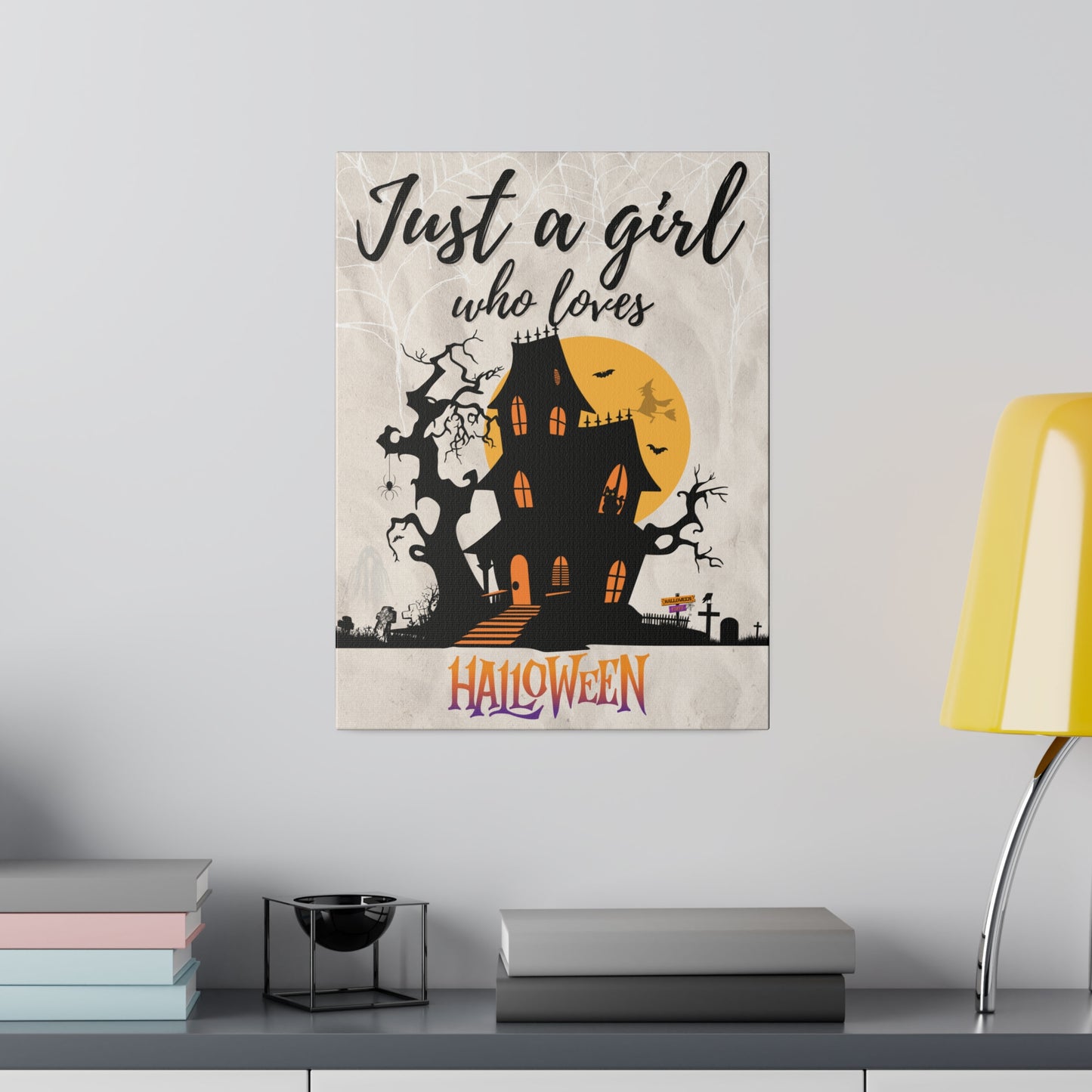 Just A Girl Who Loves | Halloween Canvas Wall Art