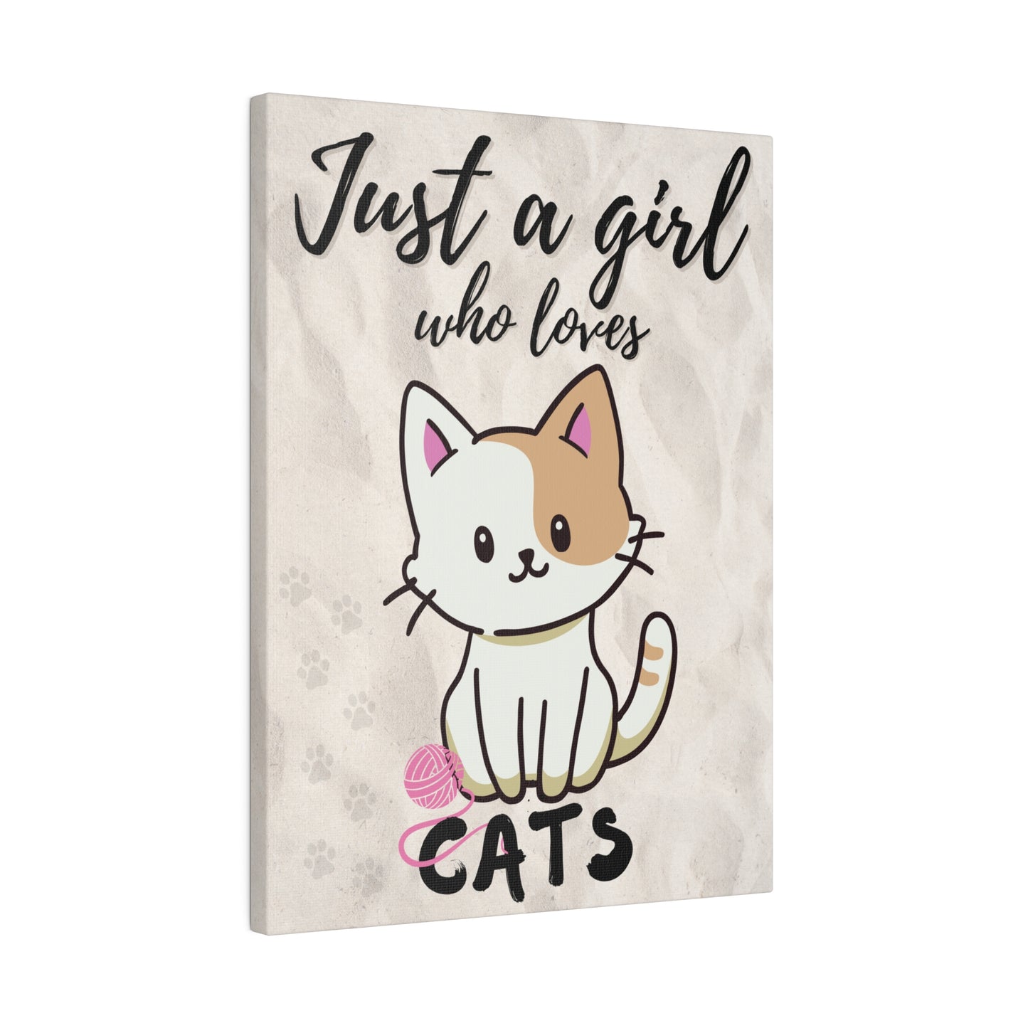 Just A Girl Who Loves | Cats Canvas 12″ x 16″ (Vertical) 0.75''