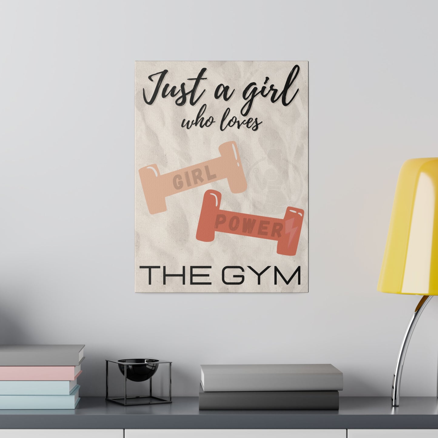 Just A Girl Who Loves | The Gym Canvas Wall Art 12″ x 16″ (Vertical) 0.75''