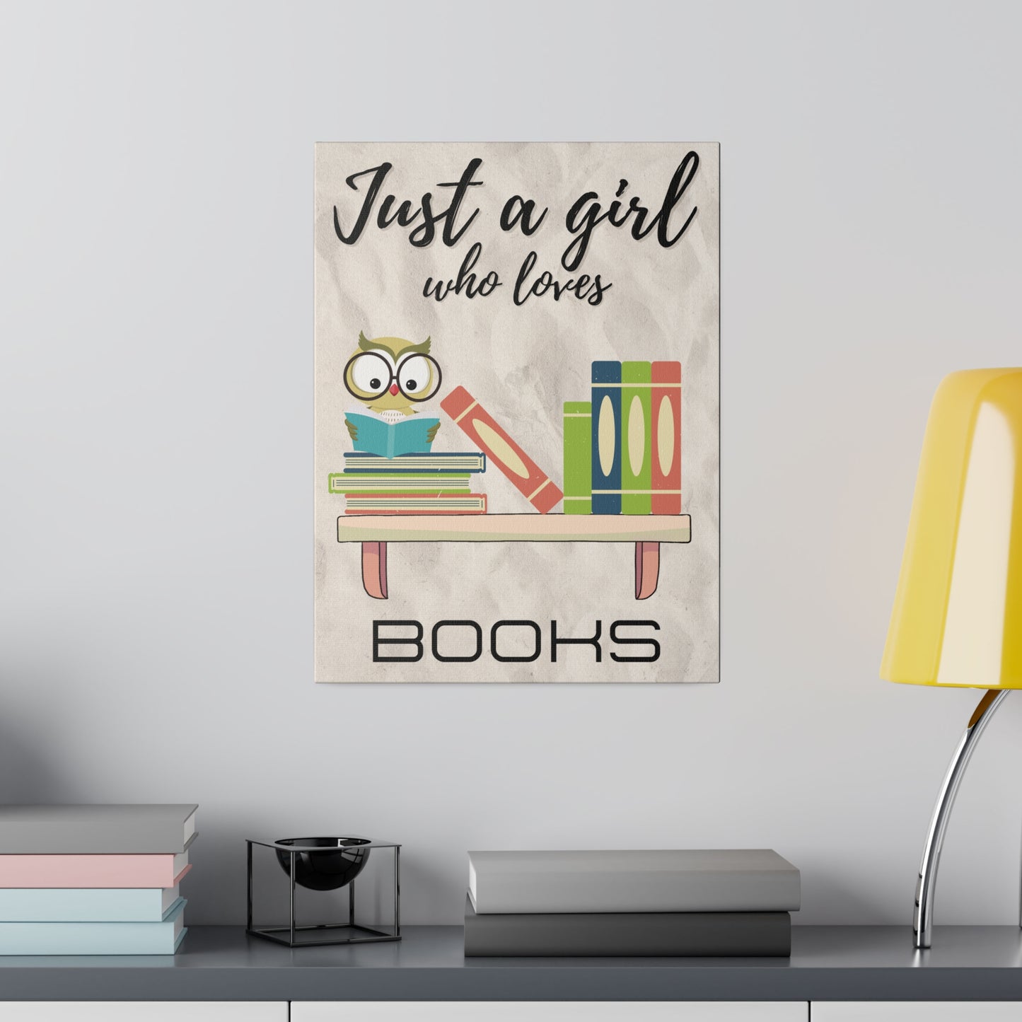 Just A Girl Who Loves | Books Canvas 12″ x 16″ (Vertical) 0.75''