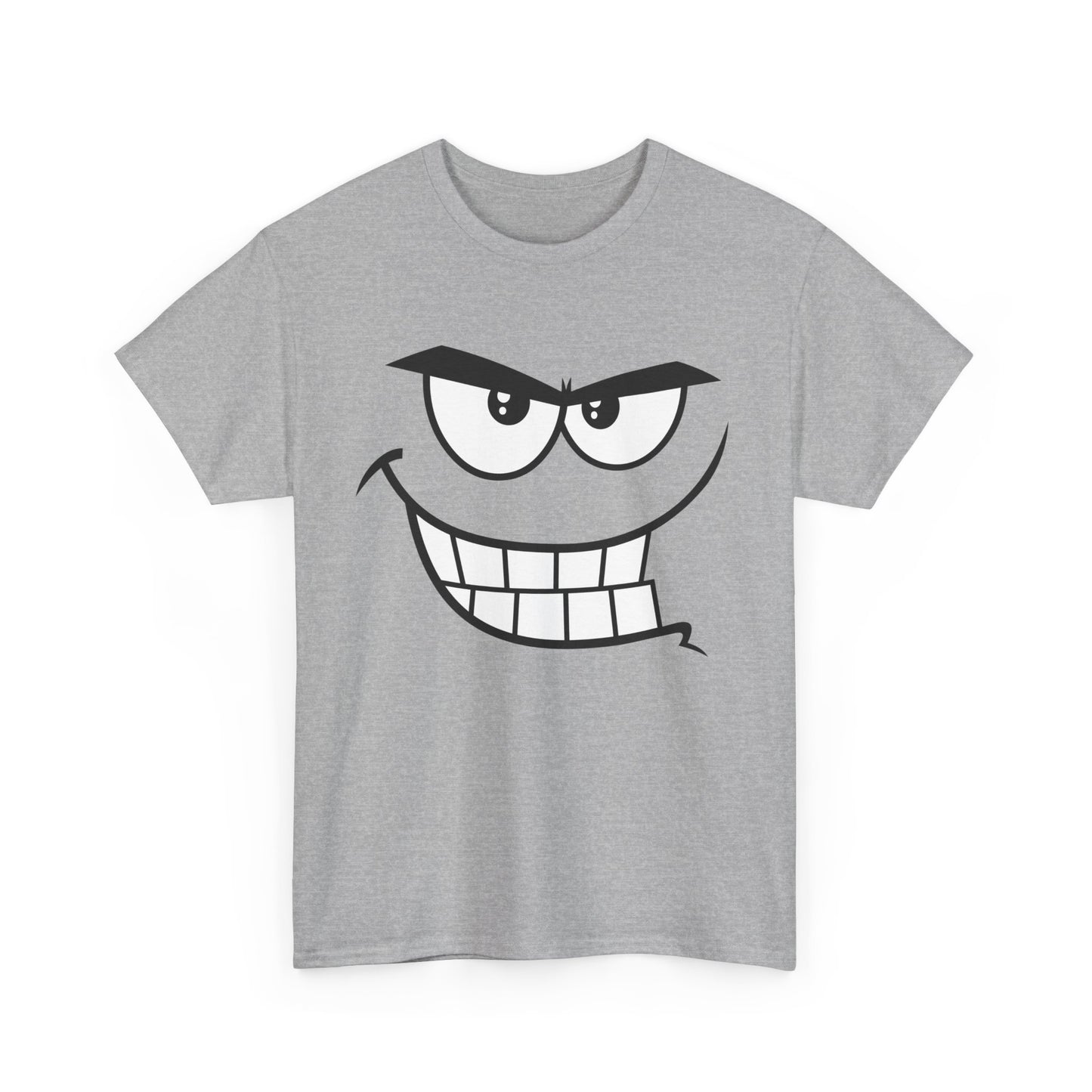 Cute and Quirky | Face Big Cheesy Grin T-Shirt Sport Grey