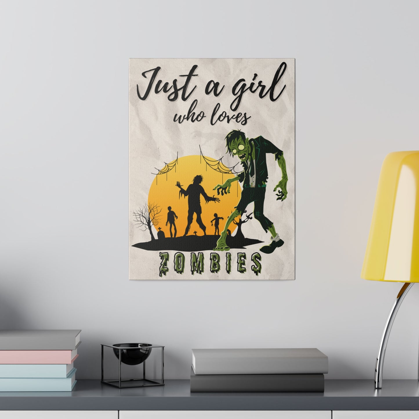 Just A Girl Who Loves | Zombies Canvas Wall Art