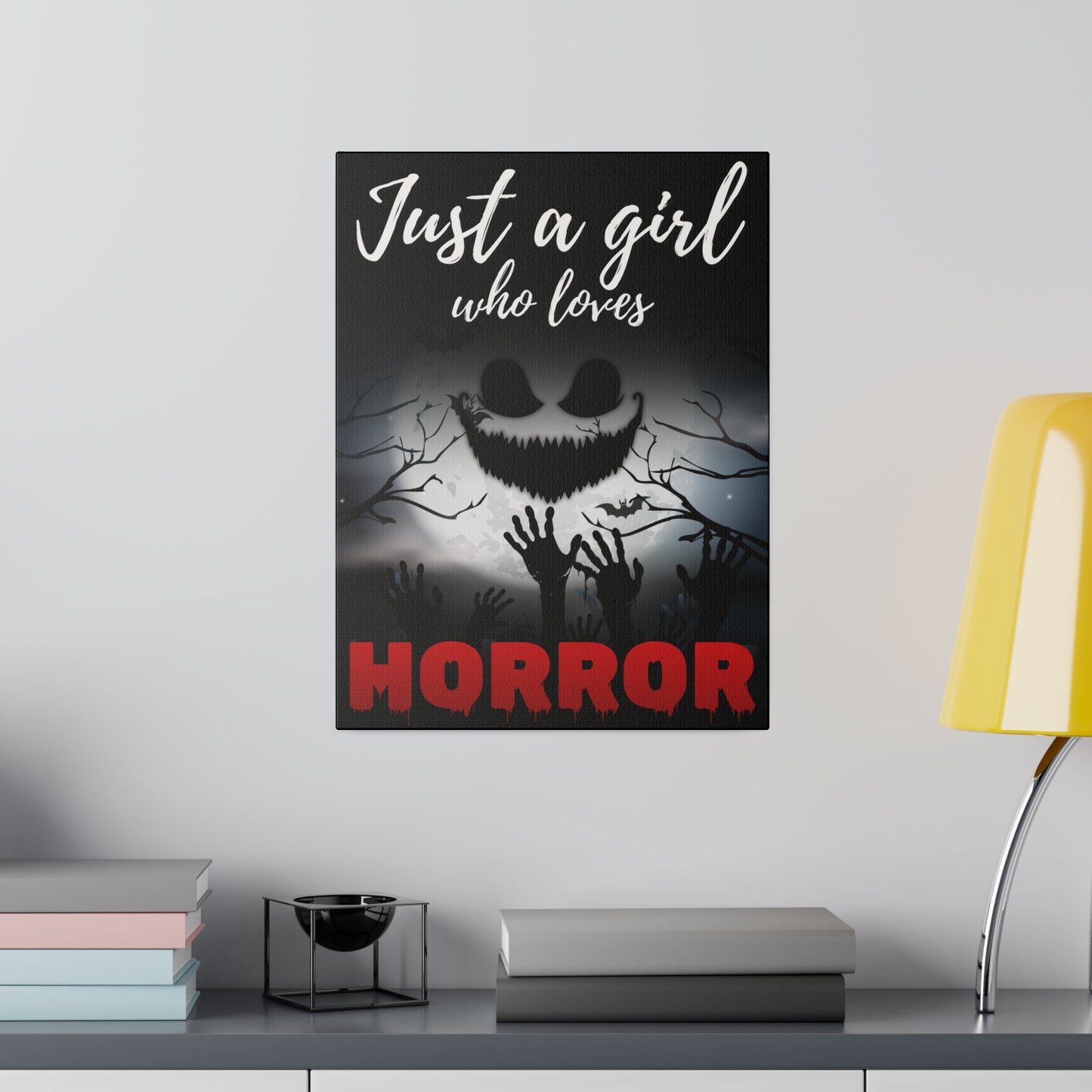 Just A Girl Who Loves | Horror Canvas Wall Art